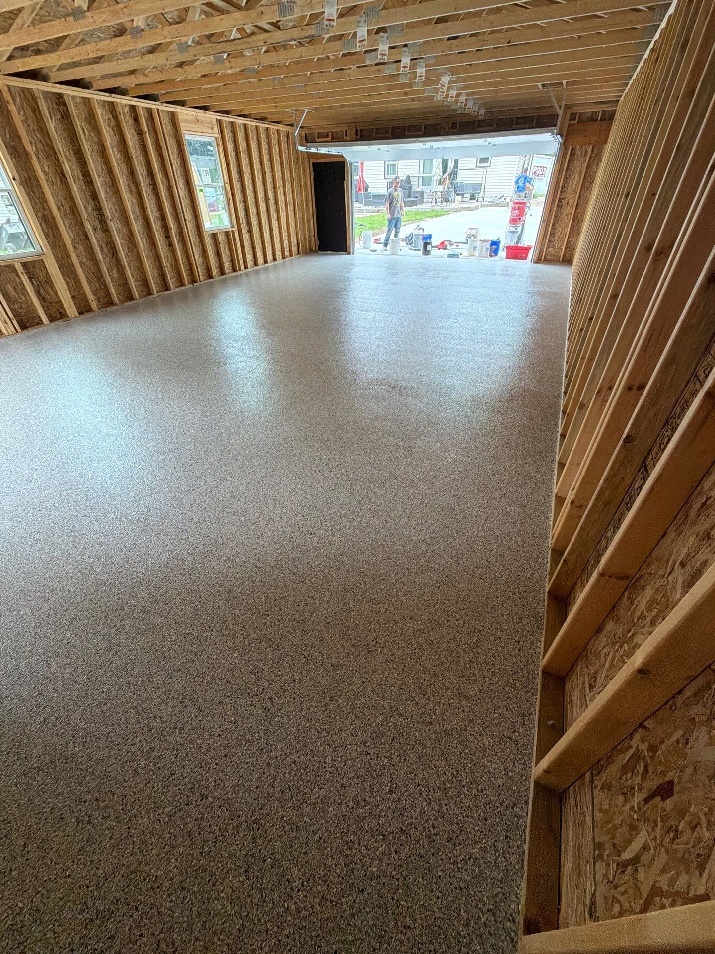 Multi-Color Epoxy Flake Floor Coating for Grandville Garage by Gordon Painting