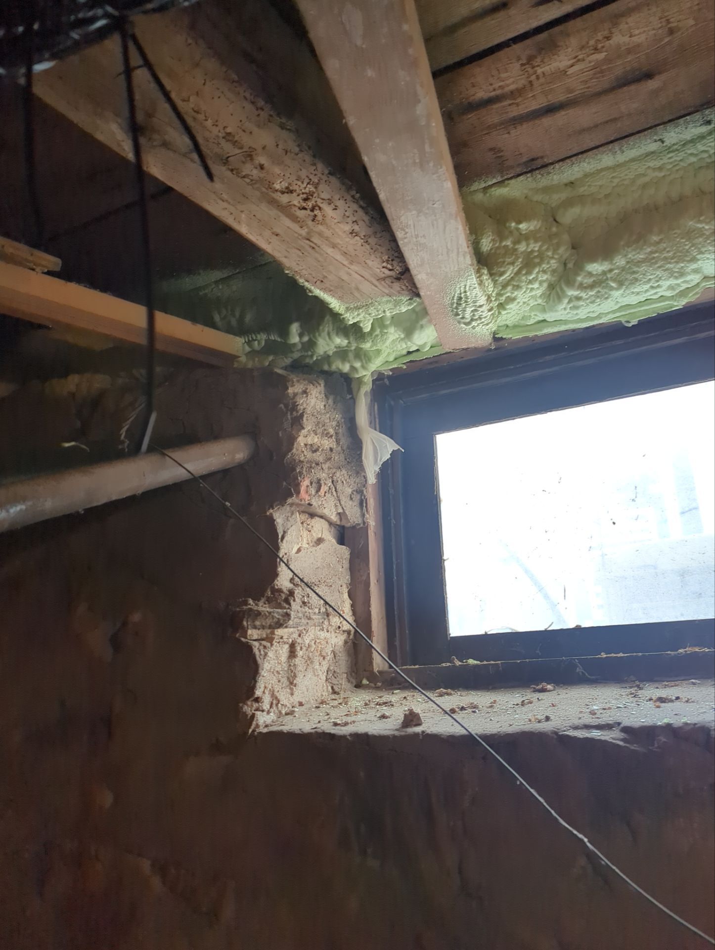 Rim Joist using Closed Cell Spray Foam by NYS Foam & Energy