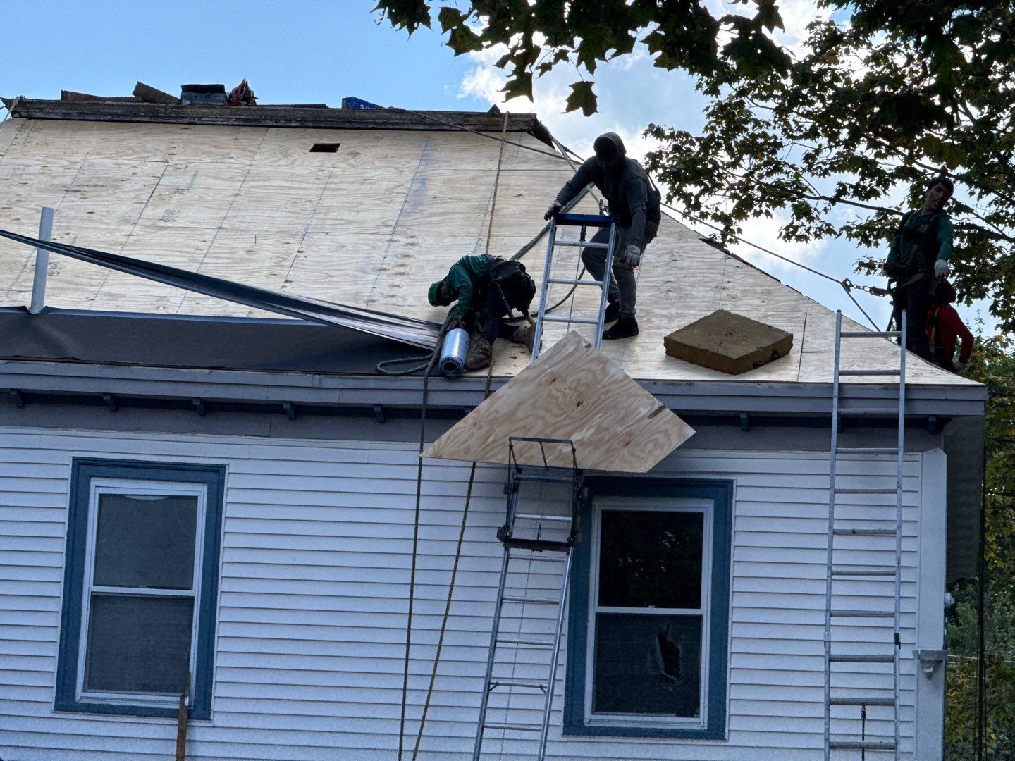 Full Roof Replacement on Historic Farmhouse with Decking Replacement – Repeat Customer by Sensible Home Solutions