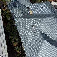 .032 Aluminum 1.5" Mechanical Seam Silver Metallic by Total Roofing System The Metal Roof Experts