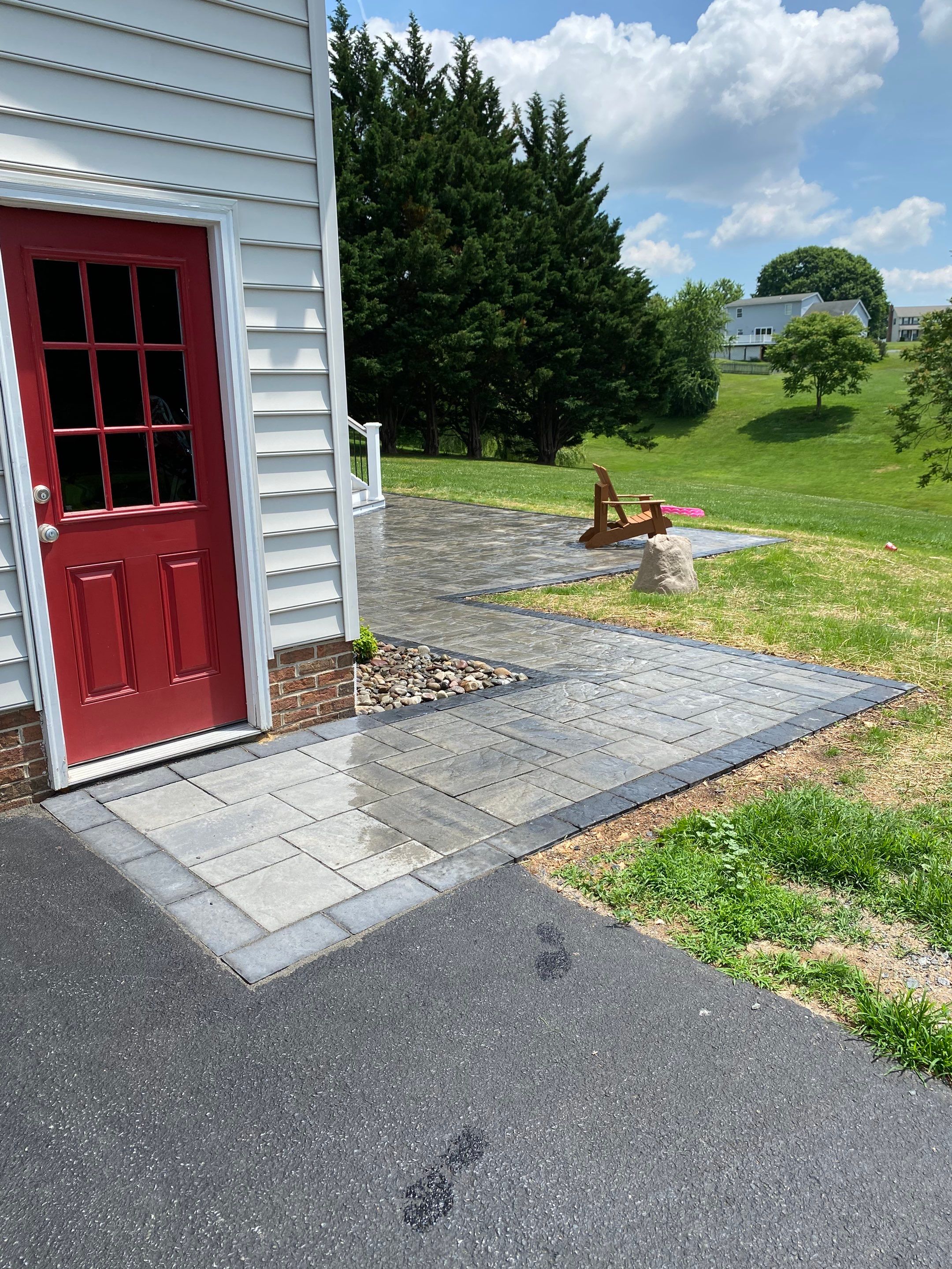 Backyard Transformation using Techo-Bloc Pavers by The Smet Companies, LLC