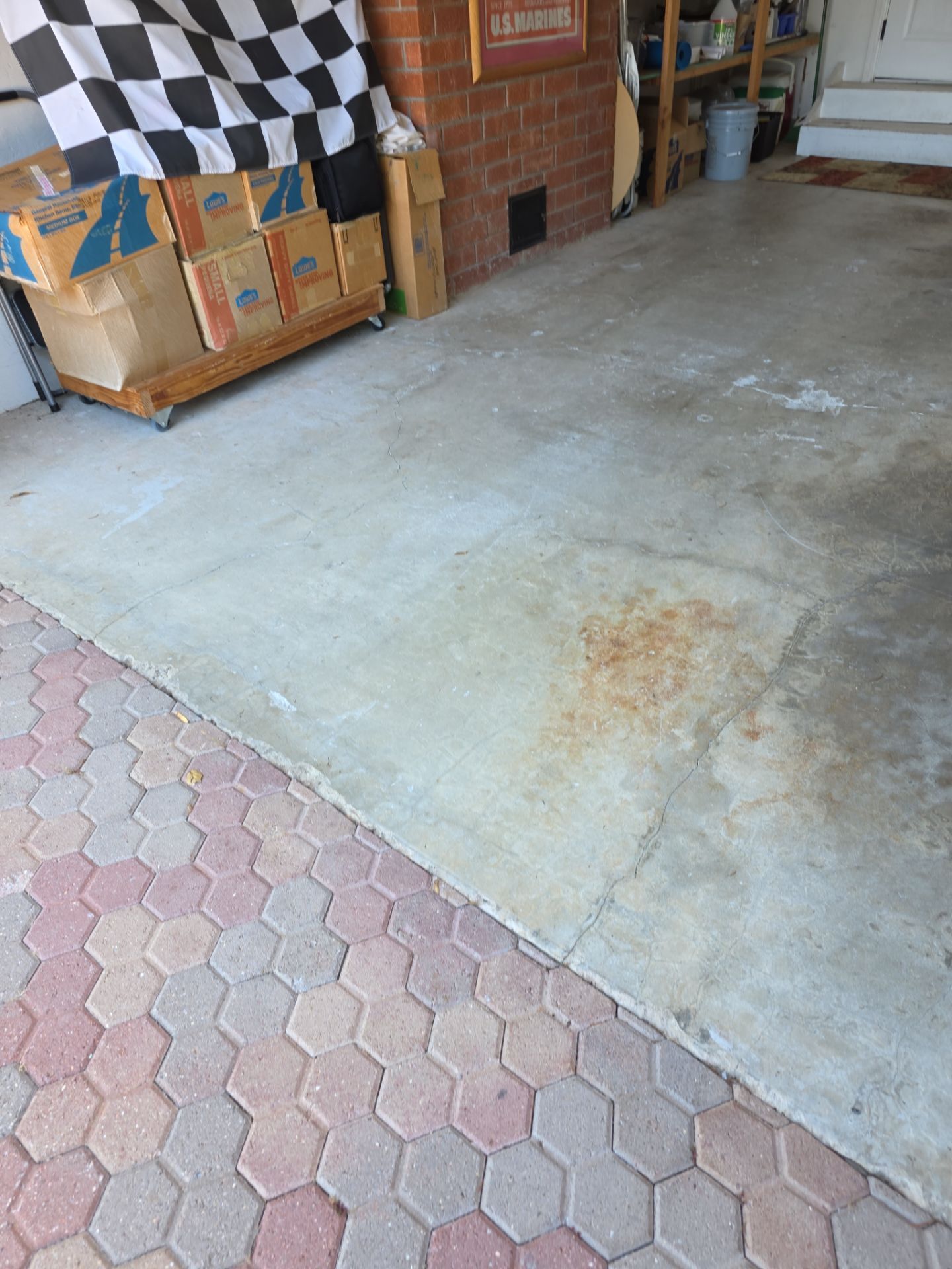Polyurea Garage Floor Coating with Cabin Fever Decorative Chips in Cambria by MGP Coatings