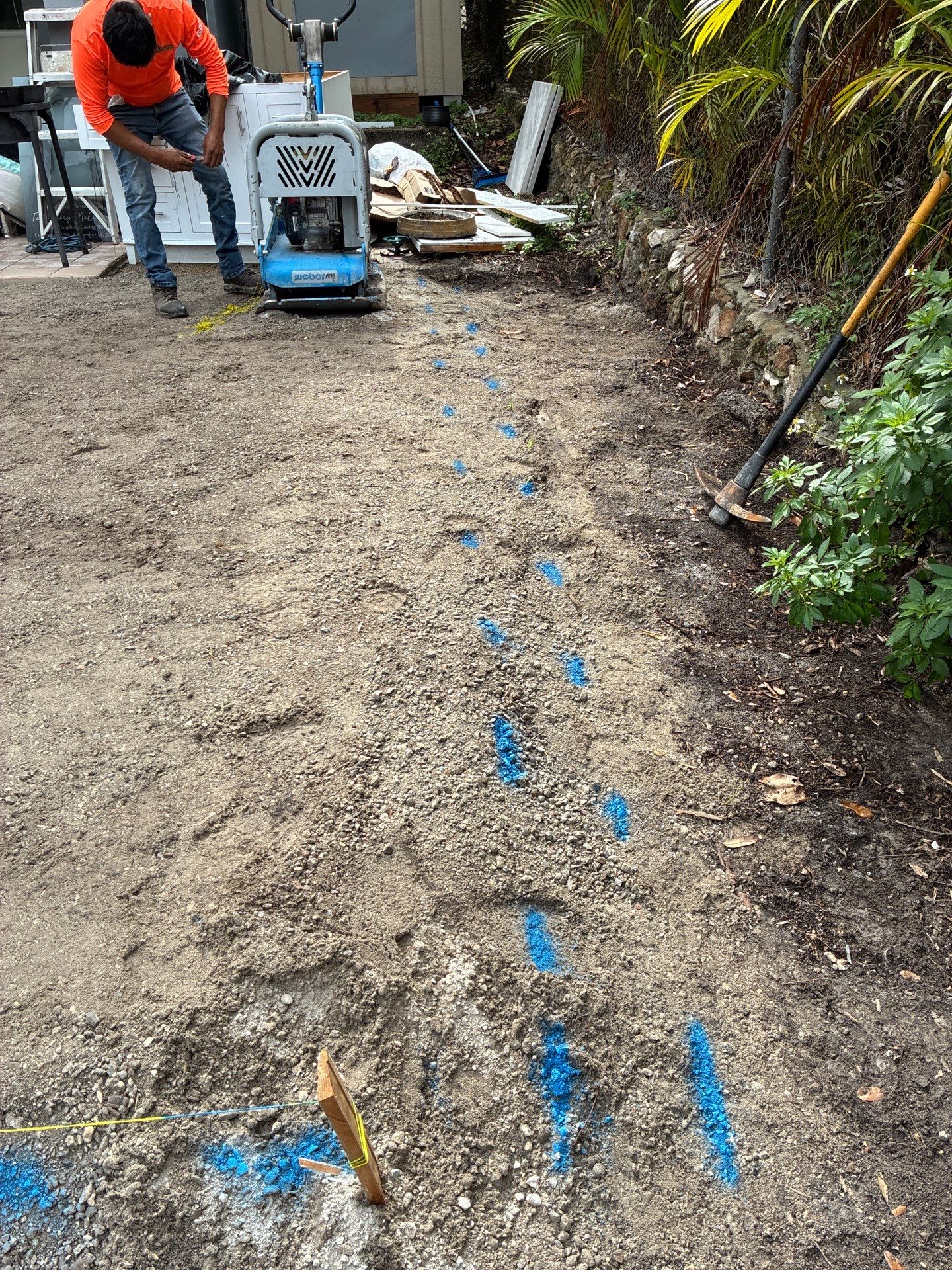 Grading back yard oasis by Level One Grading