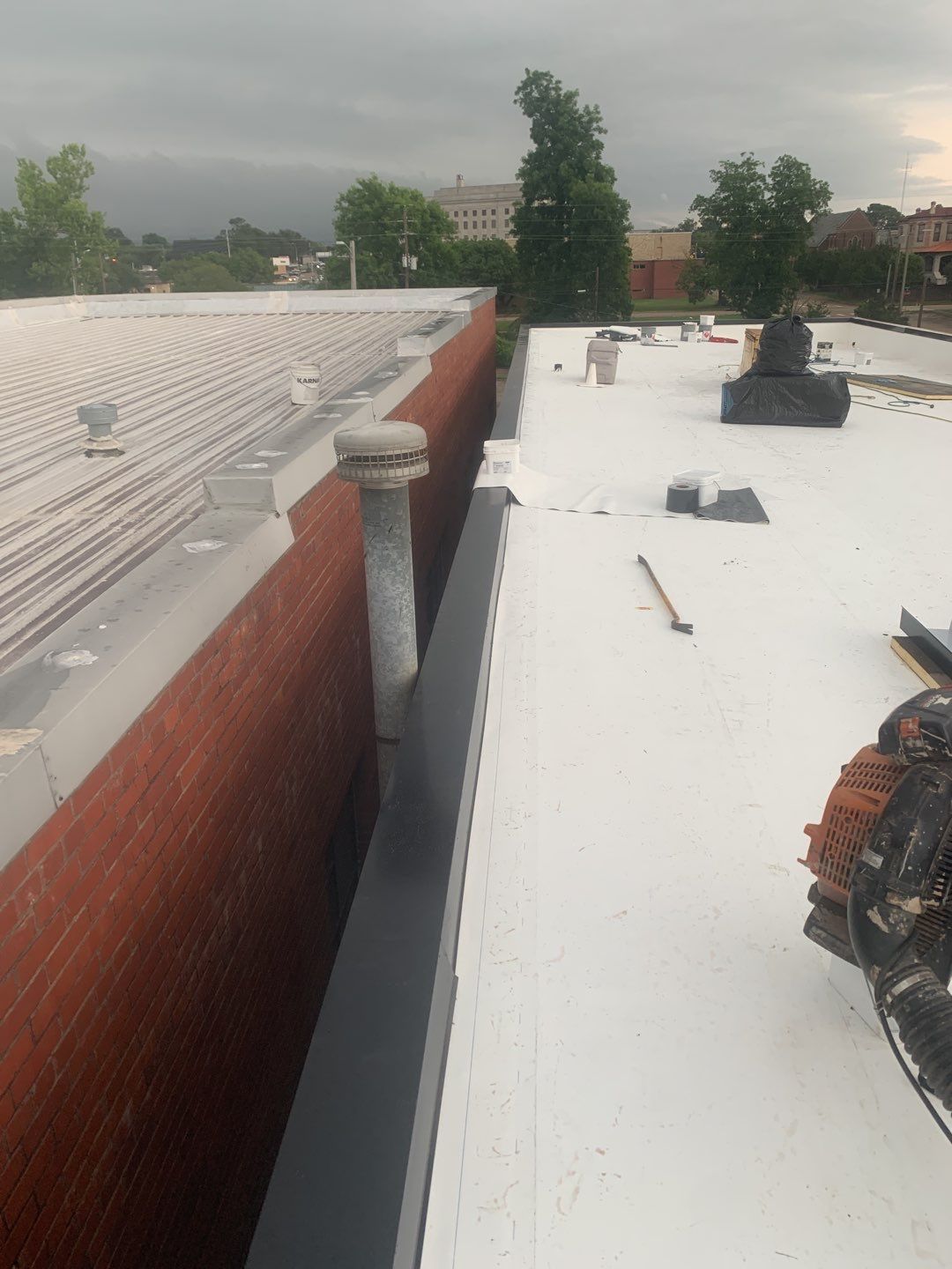 Commercial Roofing Installation using 50 mil PVC by Hostetler Roofing