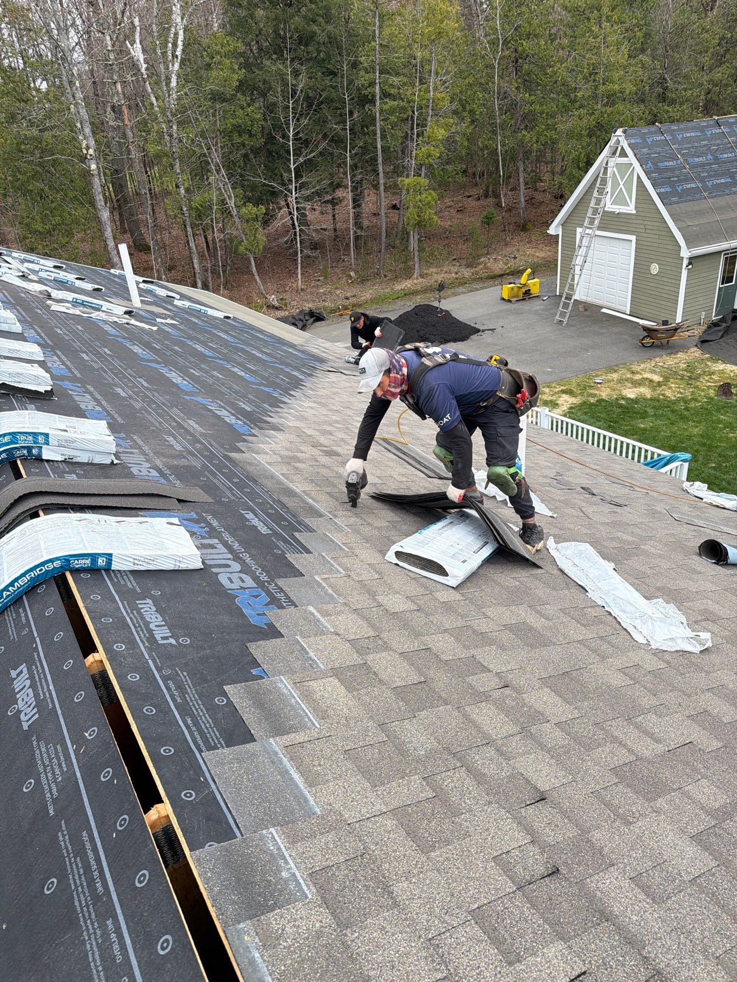 Asphalt Roof Replacement with IKO Cambridge Shingles in Fairfield, ME by Tall pine roofing