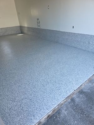 Morro Bay Garage Floor Coating with Simiron Decorative Chips by MGP Coatings