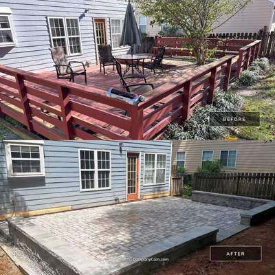 Paver patio with drainage in Durham