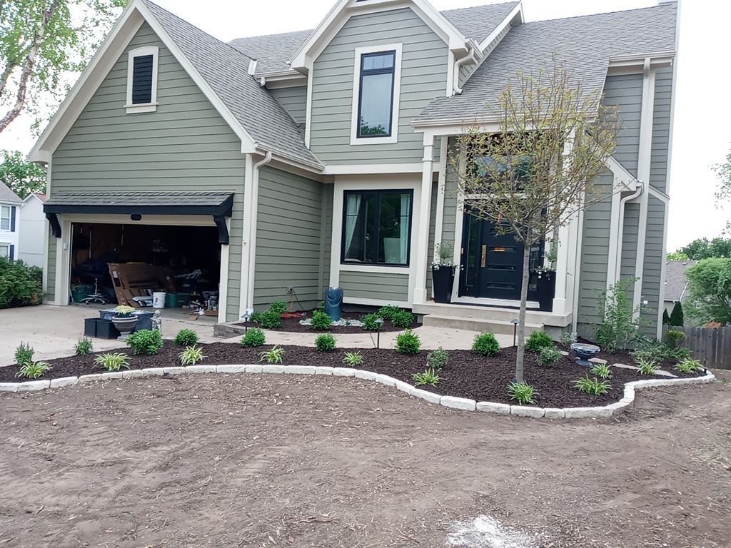 Front Yard Landscape by LAND ESCAPES LLC