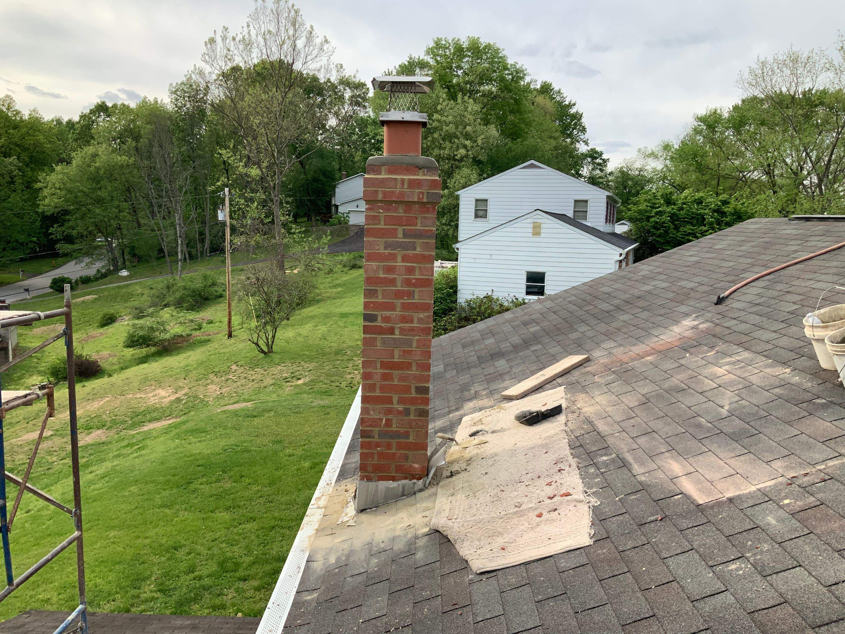 Residential Roofing Installation using Landmark Shingles Color Weatherwood by Alpha Design Services