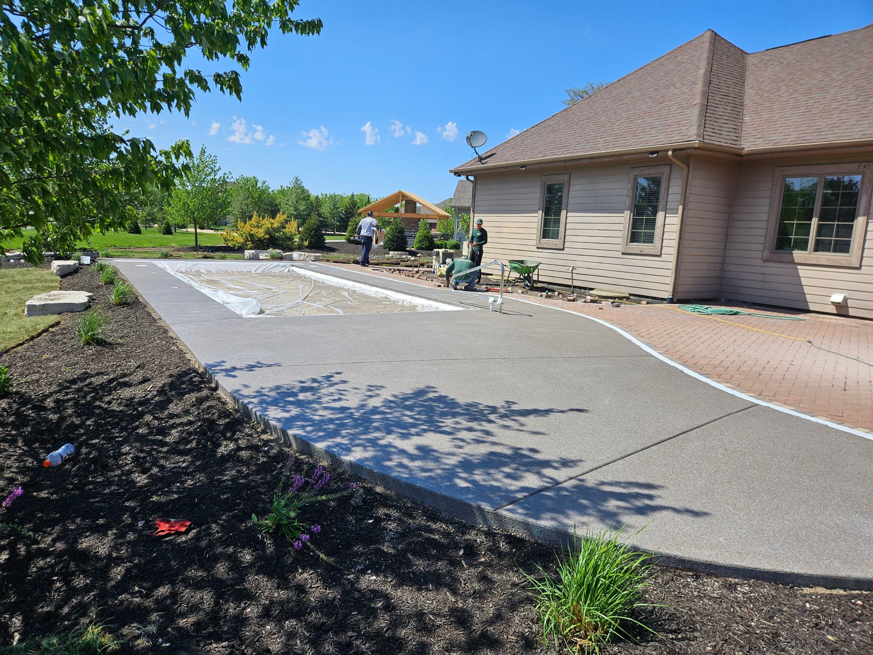 Creekbed Pool Deck Concrete Coating by Level 10 Coatings