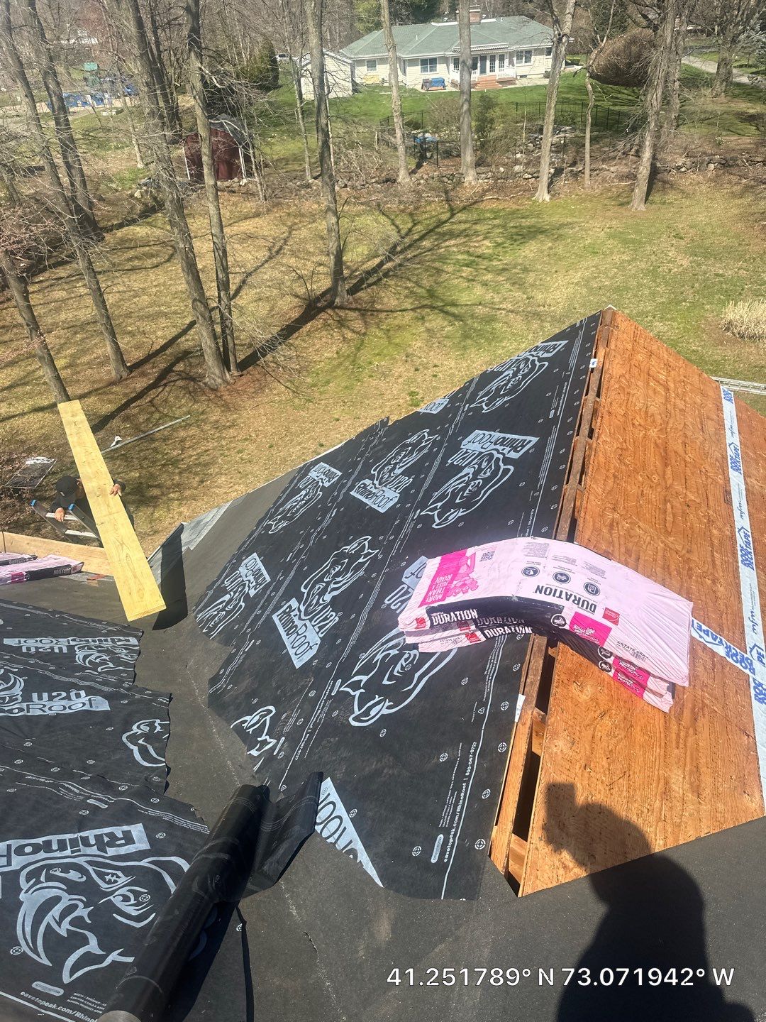 Residential Roofing Installation using Owens Corning TruDefinition Duration AR - Estate Gray & New Harvey Windows by A Plus Exterior