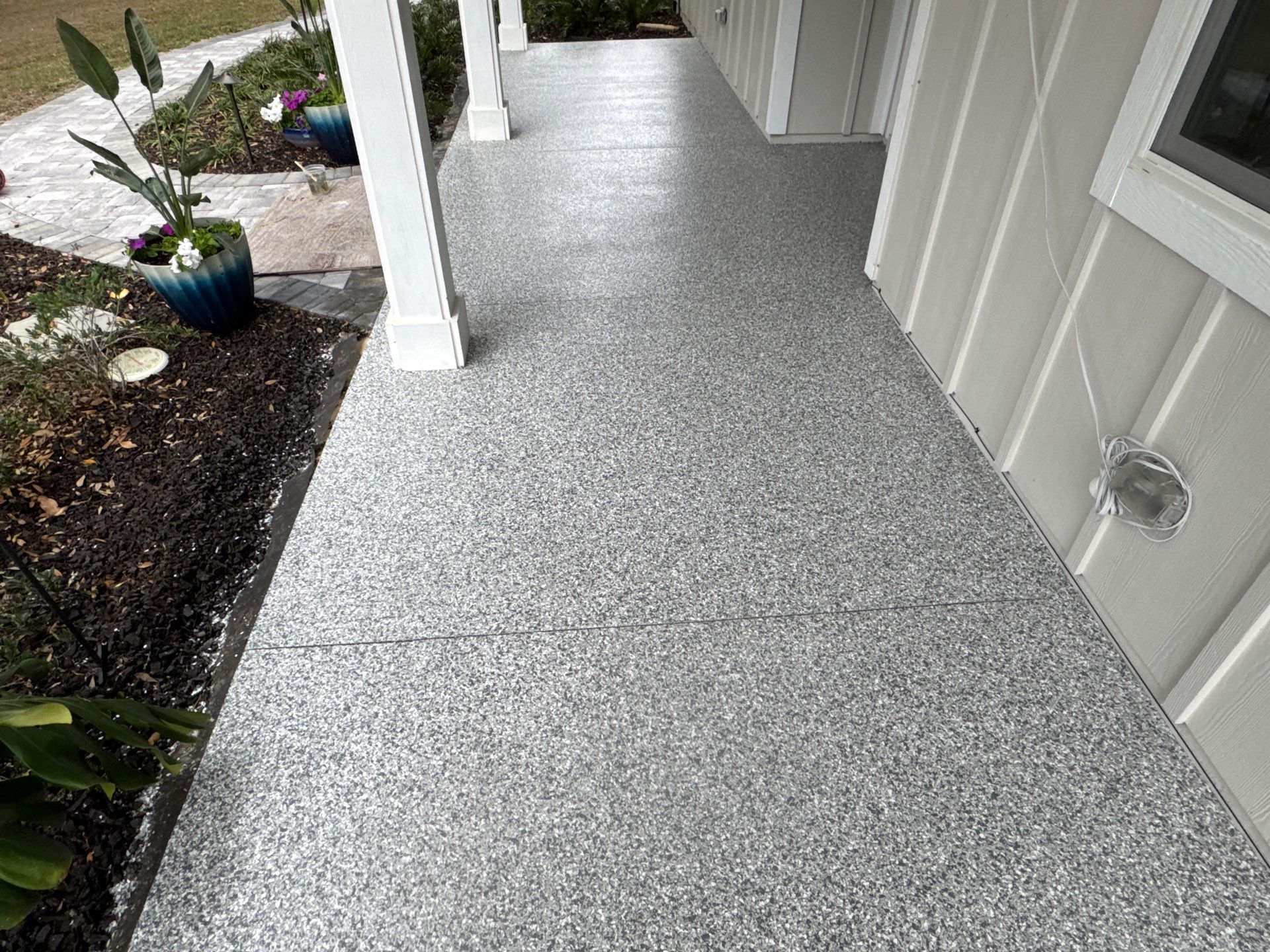Front and Back Porches  in Micanopy, FL (Front Porch: Slate Stone, Back Porch: Mount Everest) by Cross Creek Concrete Coatings