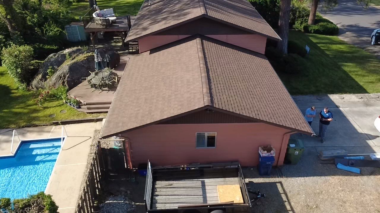 Asphalt Shingle Roof Replacement on Spokane Split-Level Home N Hartley st Spokane, WA 99208  Good - The Cascade System - CertainTeed 50 Year Material Guarantee - Alpine Workmanship Guarantee: 10 Years - Certainteed Landmark® Shingle - Burnt Sienna by Alpine Roofing