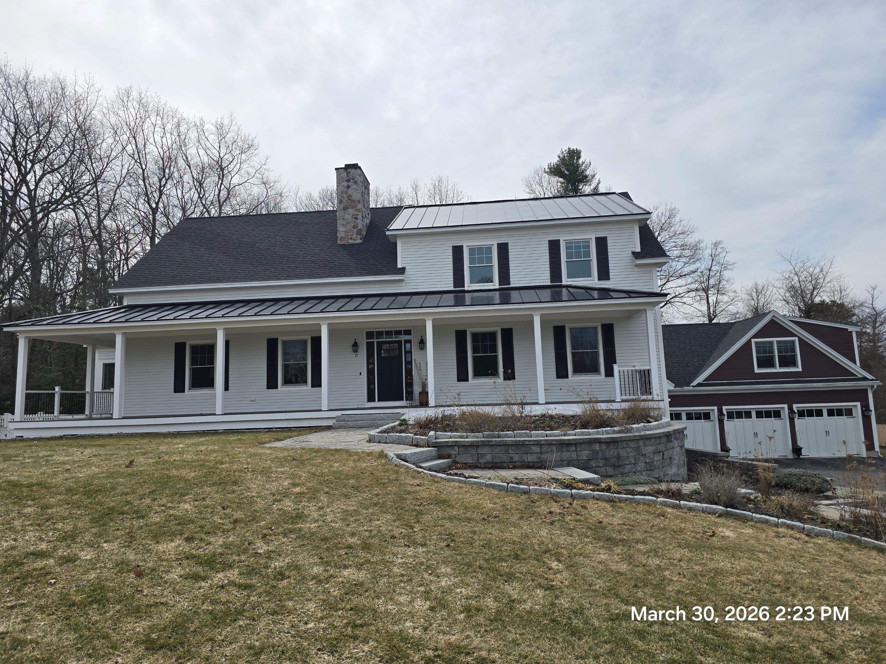 Full Exterior Painting for Bedford Farmhouse and Carriage House Garage by The Persnickety Painters