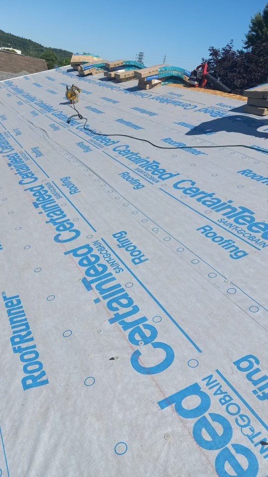 Residential Roofing Installation using Certainteed Landmark Shingles Colonial Slate Color by Secure Construction Company Inc
