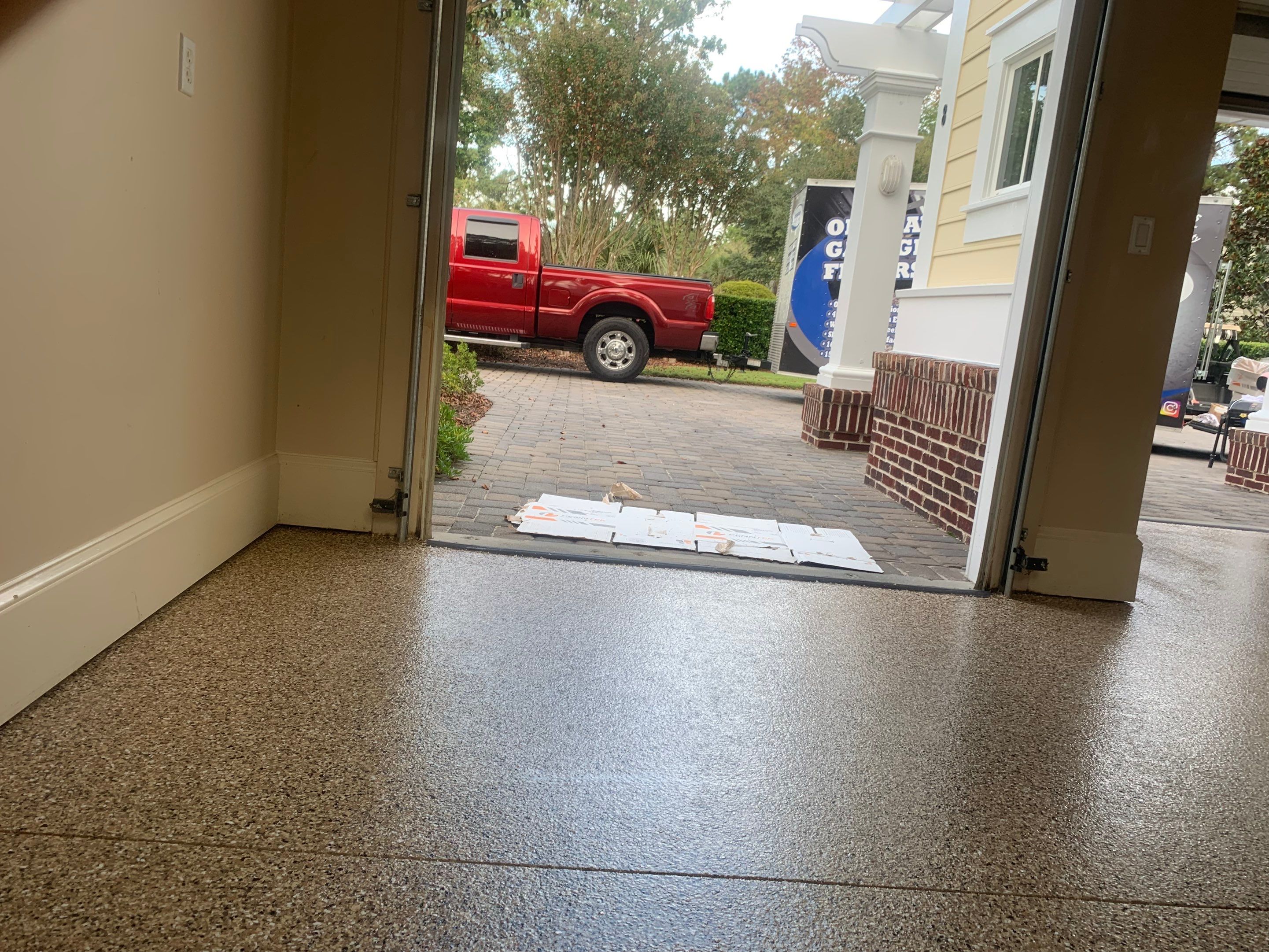 Garage TransFLOORmation using Sandstone by Innovative Concrete Coatings 
