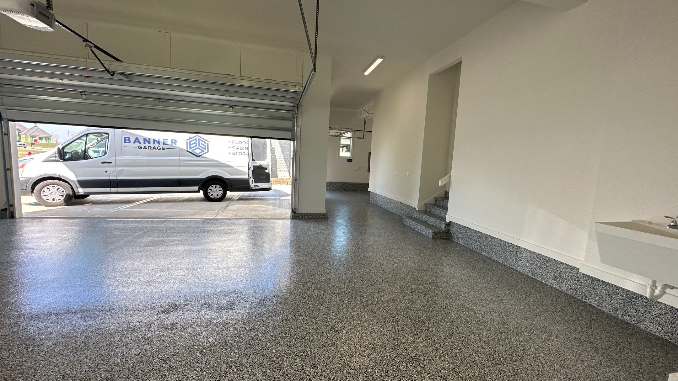 Mike & Pam transformed their garage with a Banner Garage Floor and Cabinets by Banner Garage