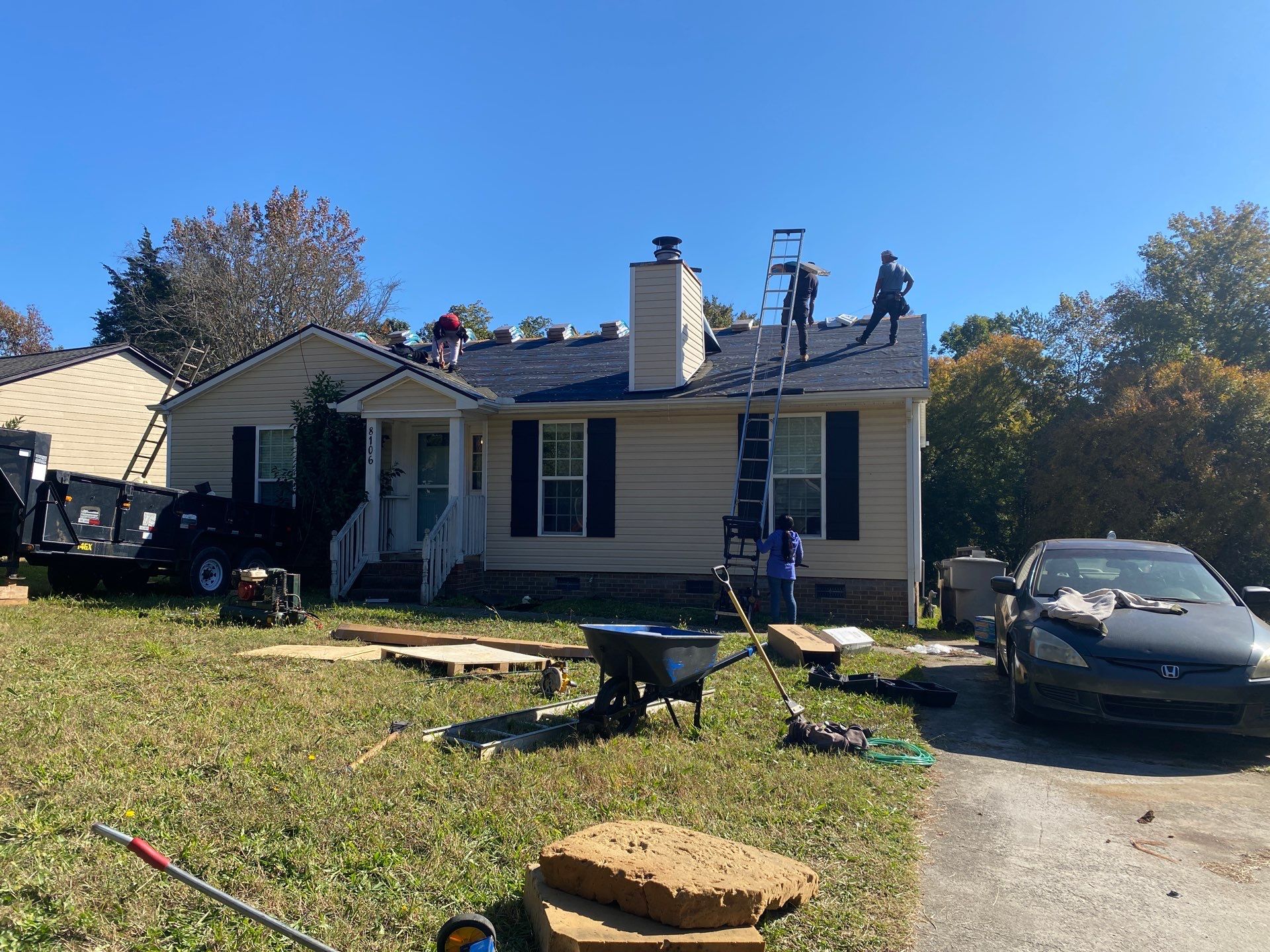 Roof replacement and interior repair by hail and wind damage by Just Brilliant Restoration JBR