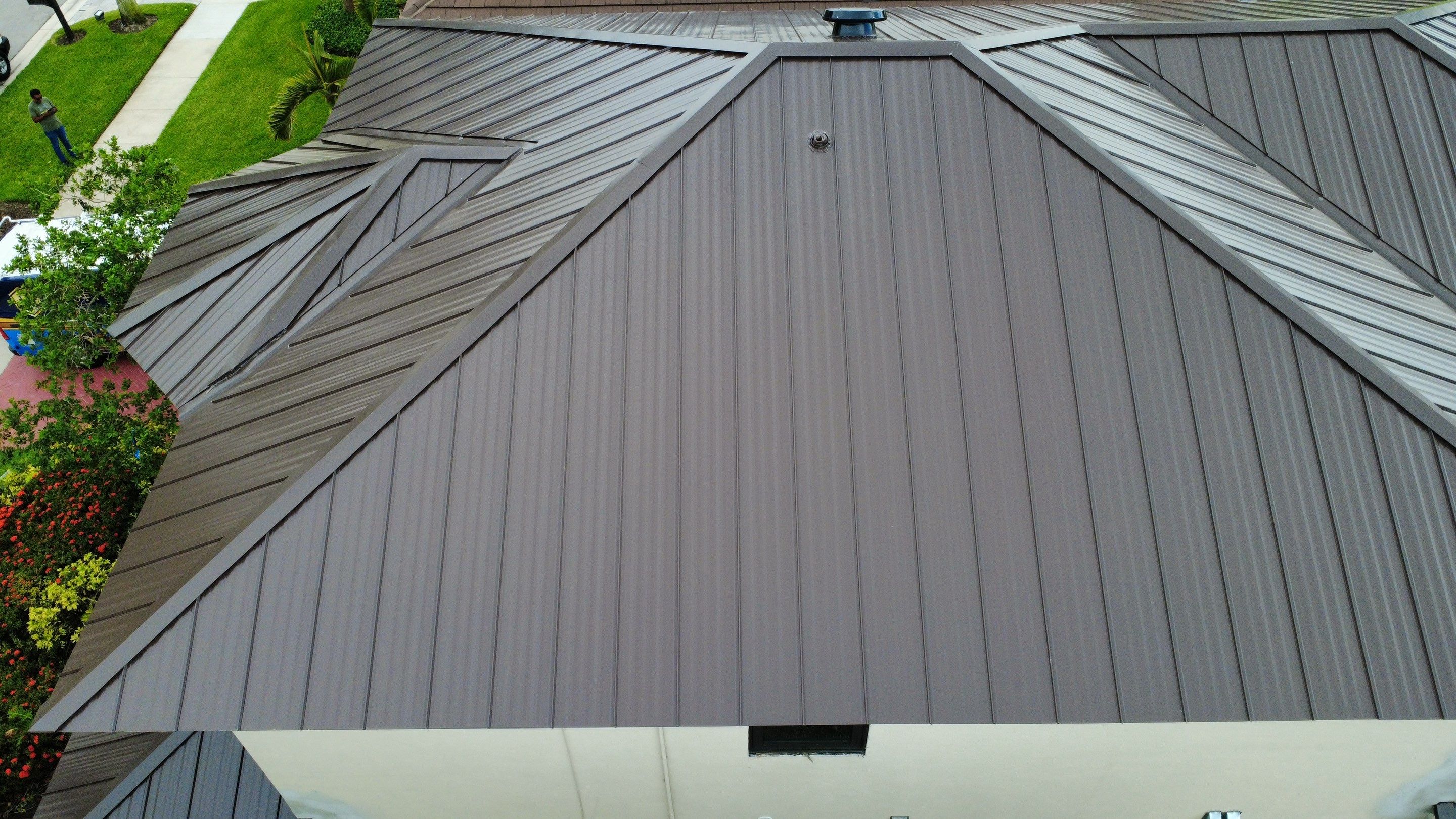 Residential Roofing Installation using 1" Nail strip metal roof by BLUES BROTHERS ROOFING
