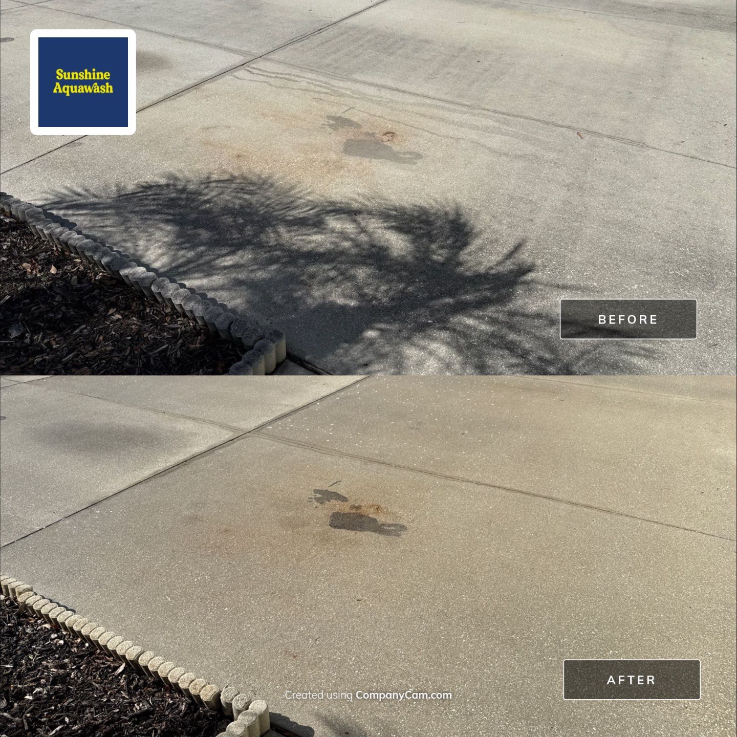 Driveway & Sidewalk Cleaning Transformation | Kingsfield Lakes, Parrish FL by Sunshine AquaWash