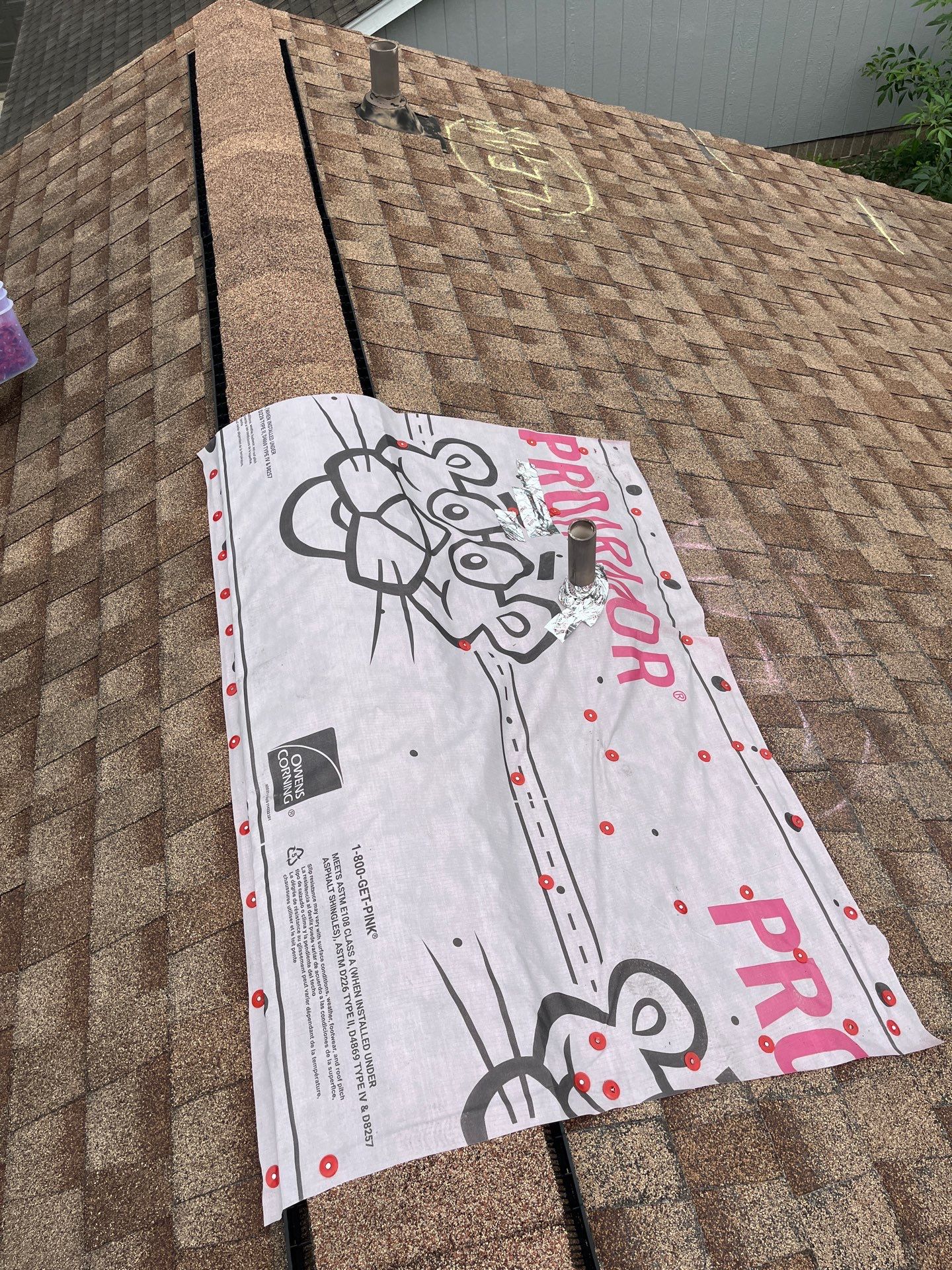 Hail Damage using Owen's Corning Duration (Lifetime) Shingles by Roof Repair Company