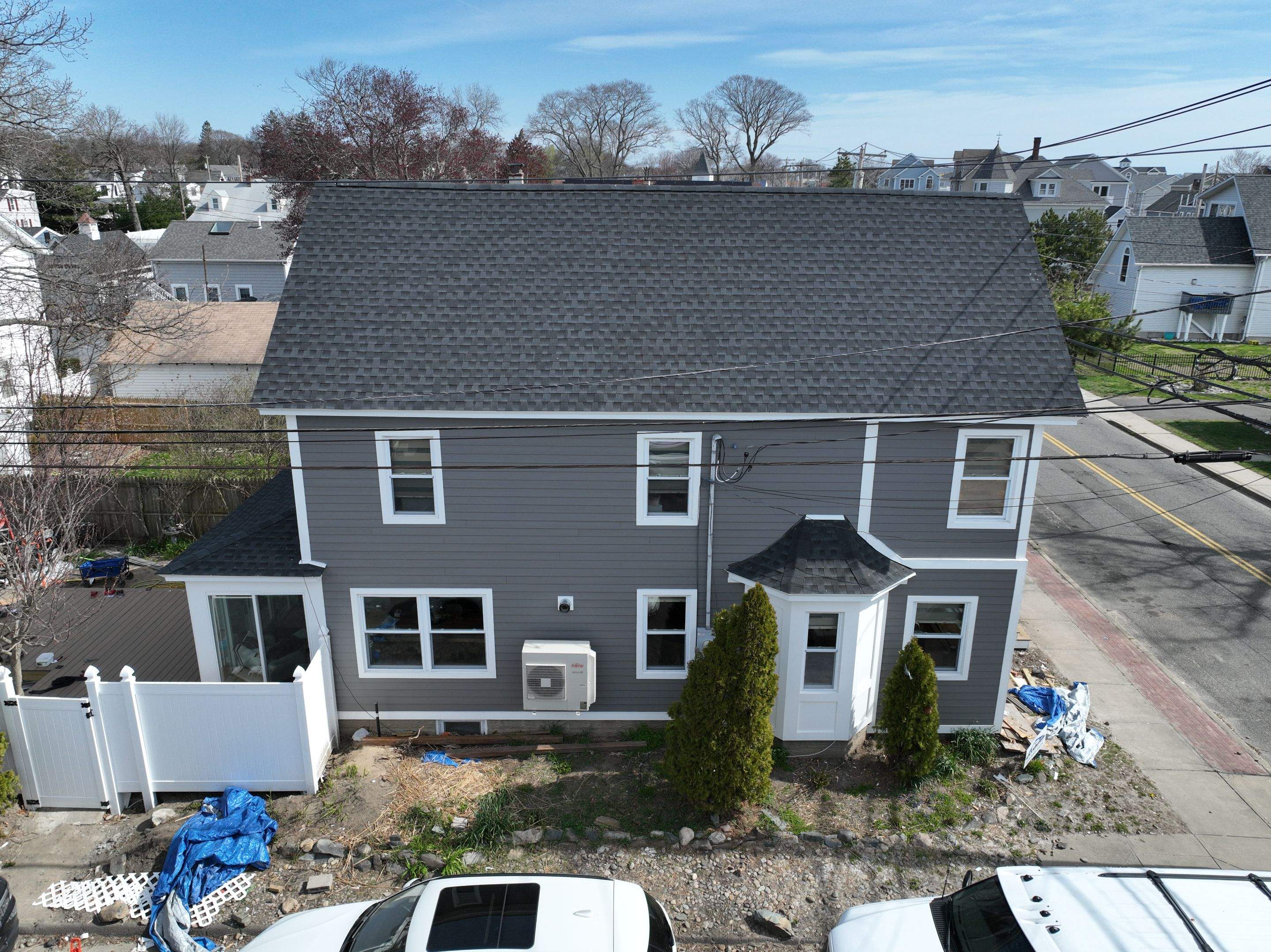 Siding Installation using Hardie Plank Aged Pewter by A Plus Exterior