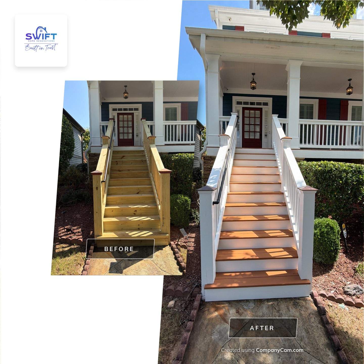 Atlanta Exterior Home Refresh with Blue Siding and Deck Staining