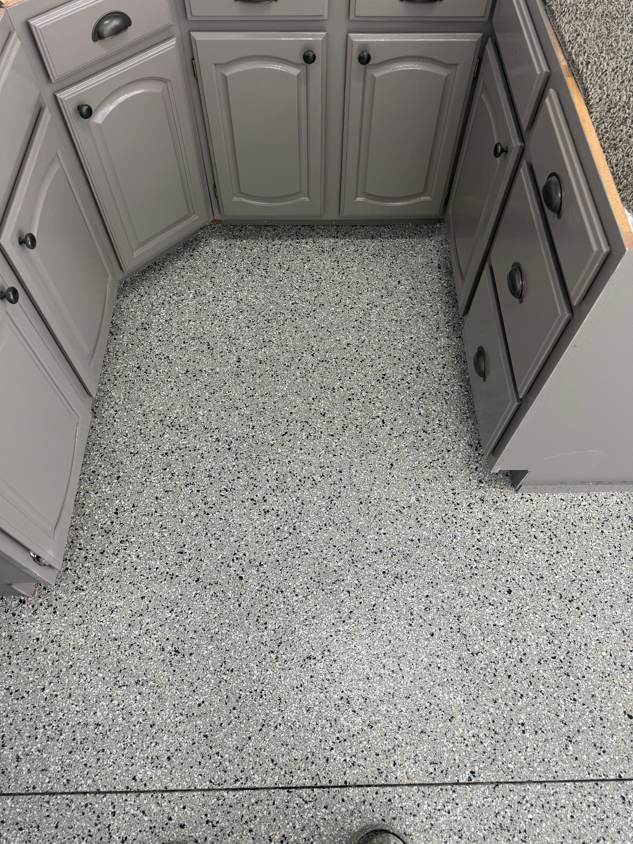 Speckled Epoxy Concrete Coating for Edgerton Garage Floor by Select Painting, Coatings & Garage Cabinets
