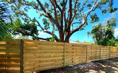 Wood Fence Installation using Wood Horizontal Shadowbox Fence