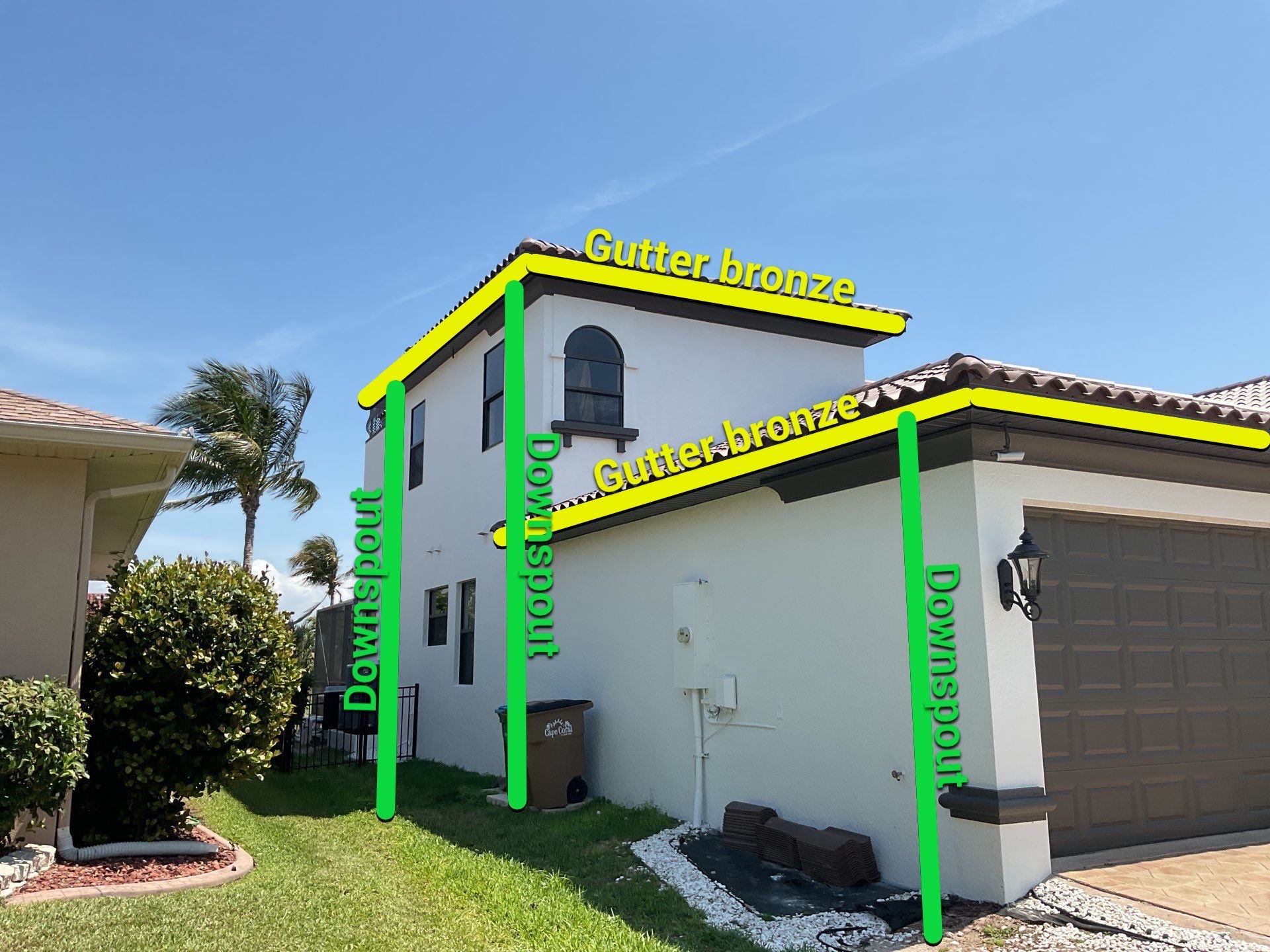 Stylish seamless gutters in Cape Coral FL by Gutter Professors