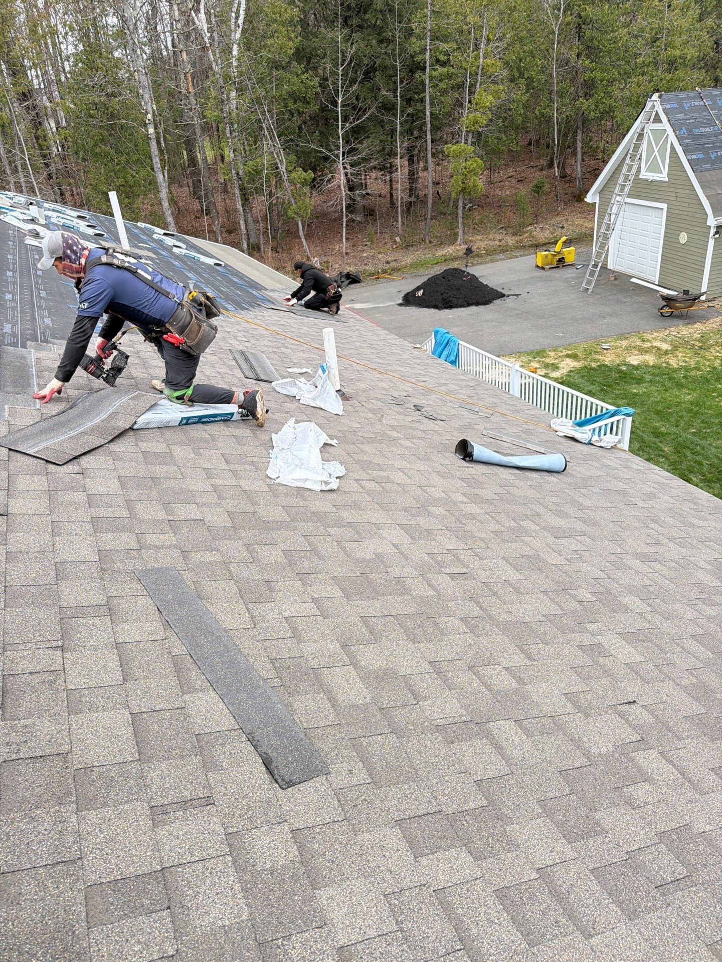 Asphalt Roof Replacement with IKO Cambridge Shingles in Fairfield, ME by Tall pine roofing