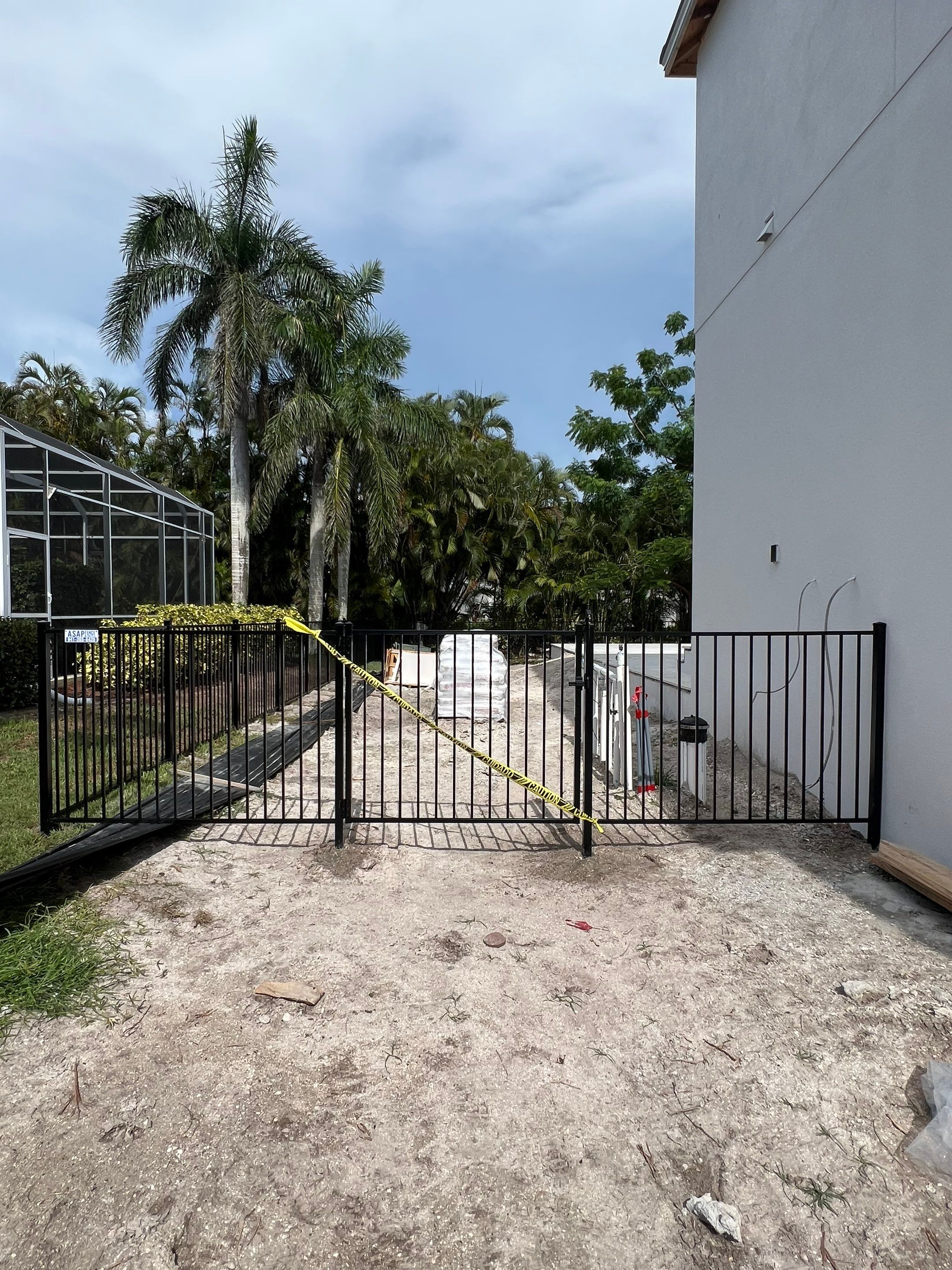 Aluminum Fence Installation using Black 3 Rail Aluminum Fence by Asap fence and gates, LLC