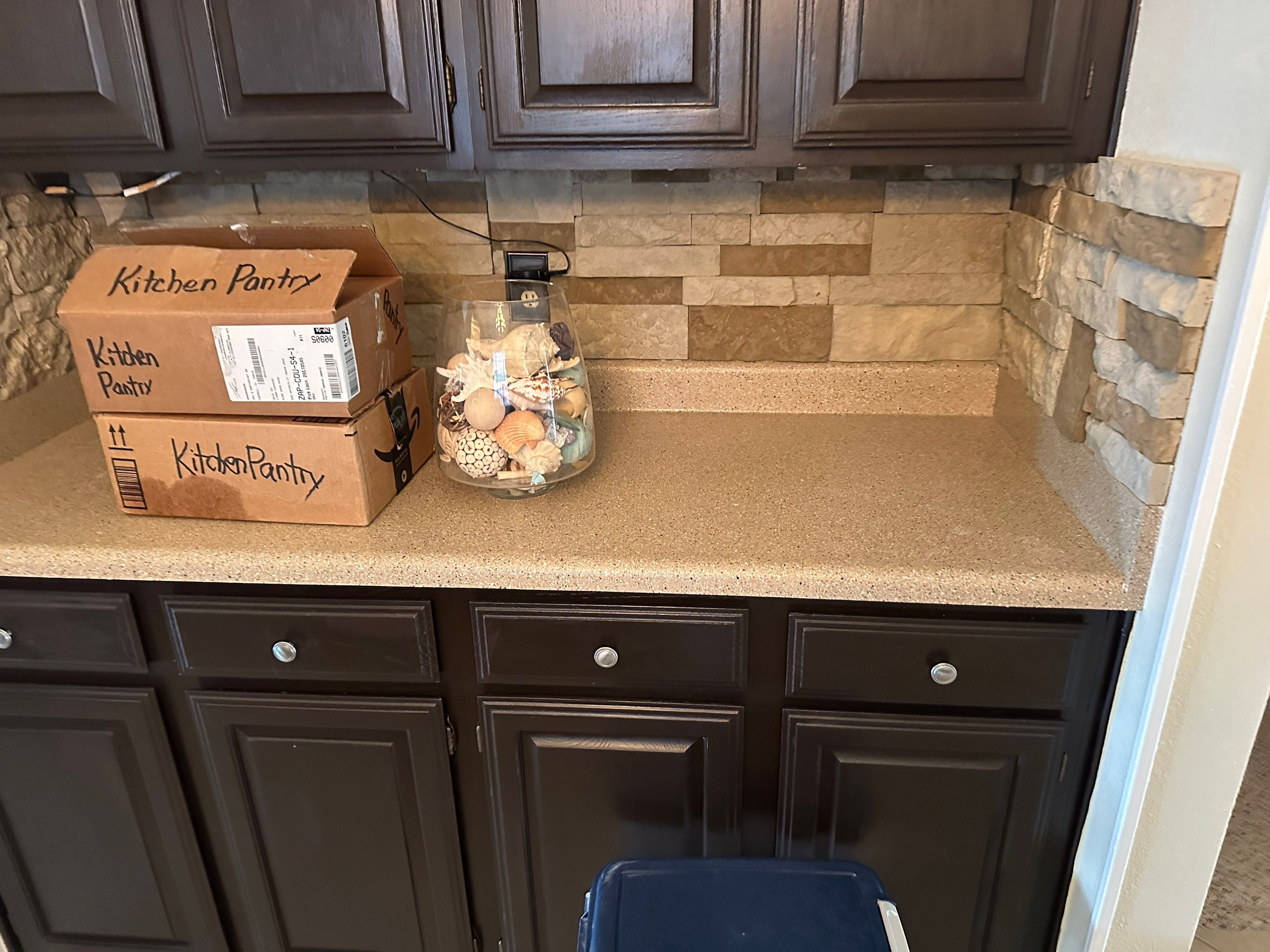 Removed the old stone bulky look for a new fresh upgrade with new Quartz countertops by Mena stone surfaces