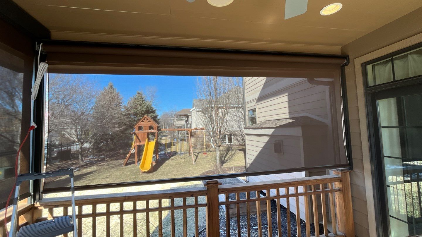 Outdoor Patio Shades using Exterior Screen Shades by Insolroll by Custom Blinds & Design