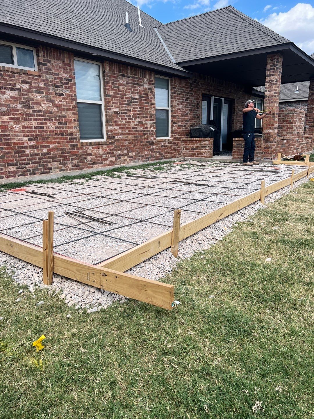 Concrete slab with Pergola by Clays Services Inc