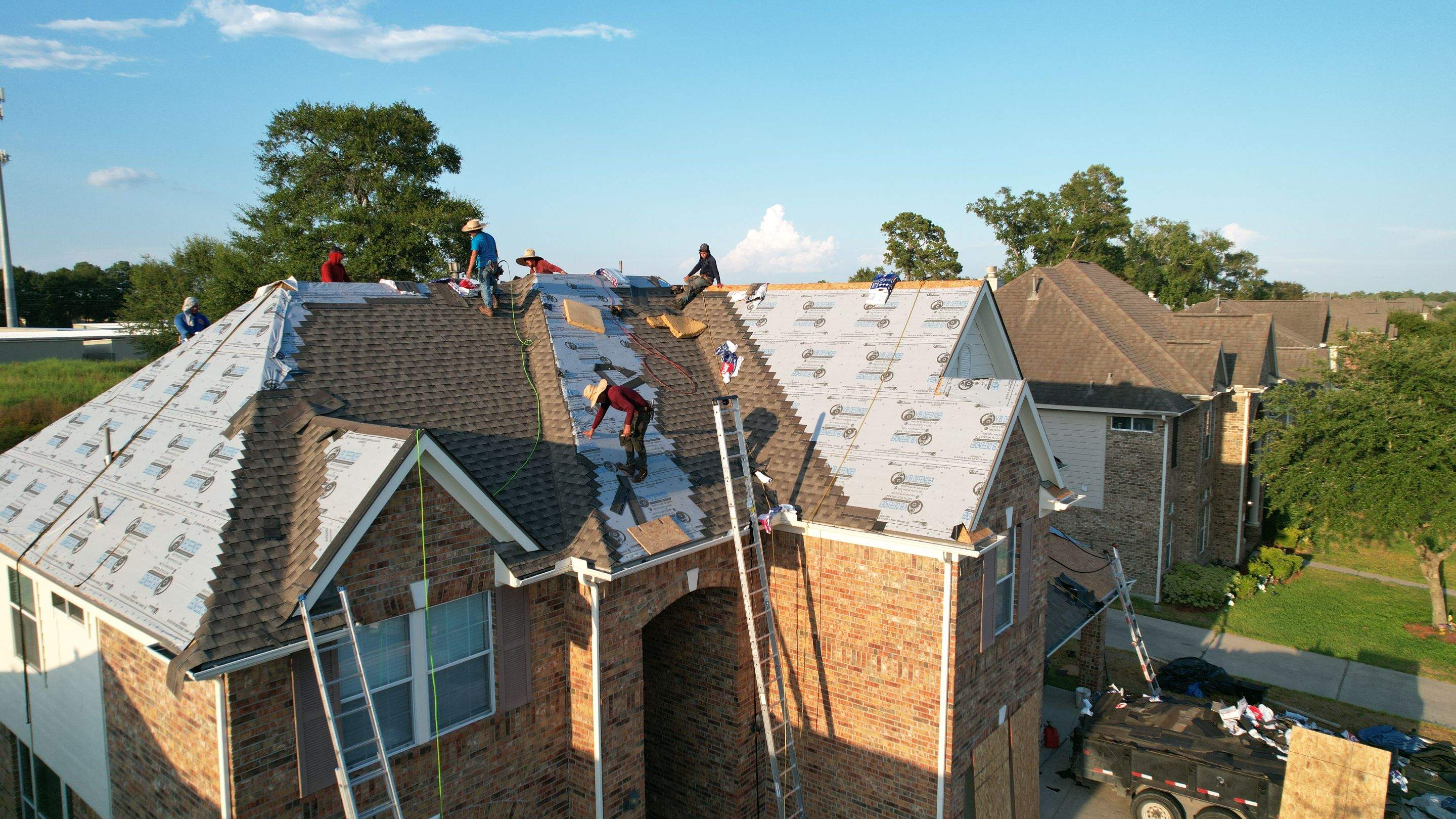 Brick Two-Story Roof Replacement, Tear-Off to Finish — Spring, TX by PL Roofing & SB Roofing, LLC.