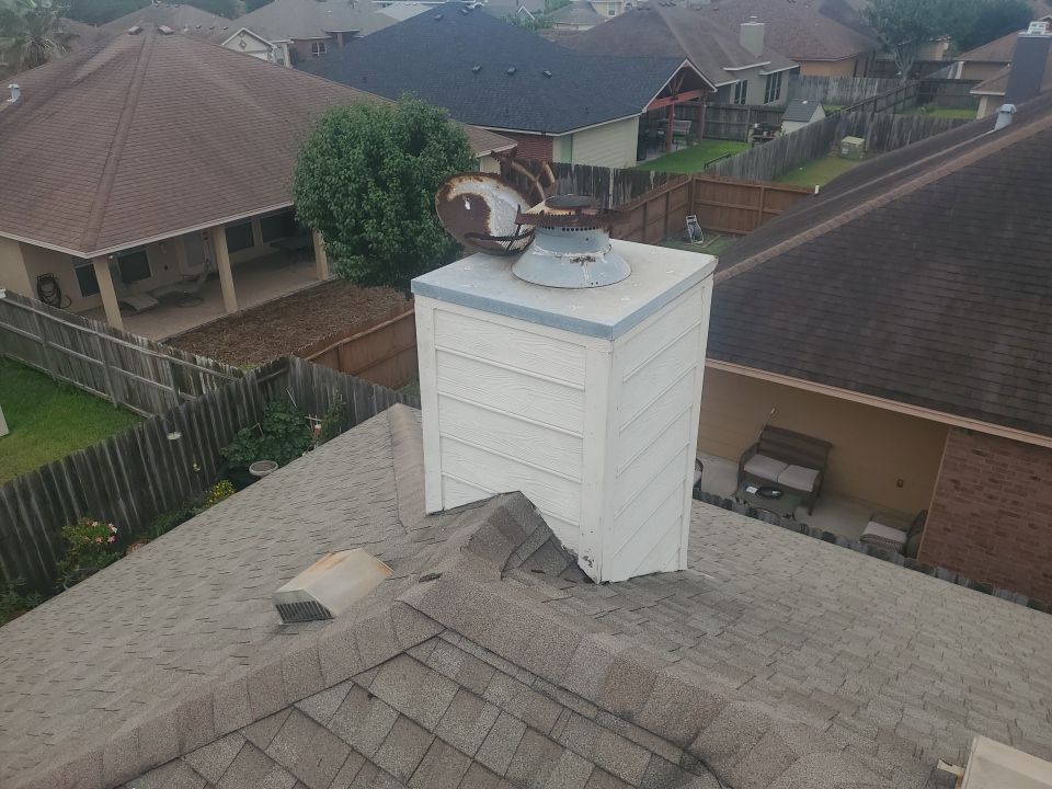 Chimney Cap Replacement using Custom Fabricated Stainless Steel by Lighthouse Roofing