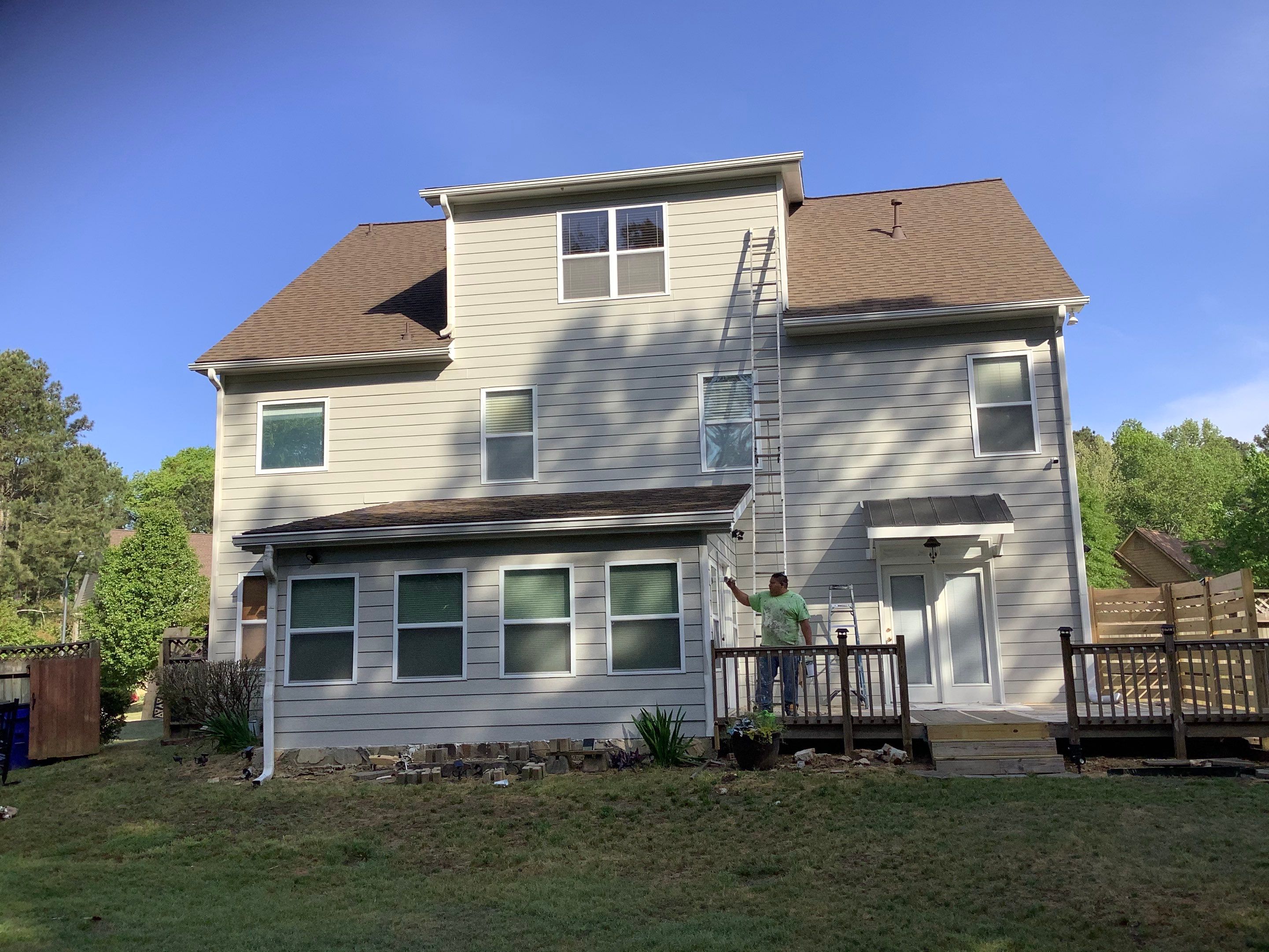 Exterior Home Refresh in Powder Springs with Gray Siding and White Trim by Swift Home Renovations