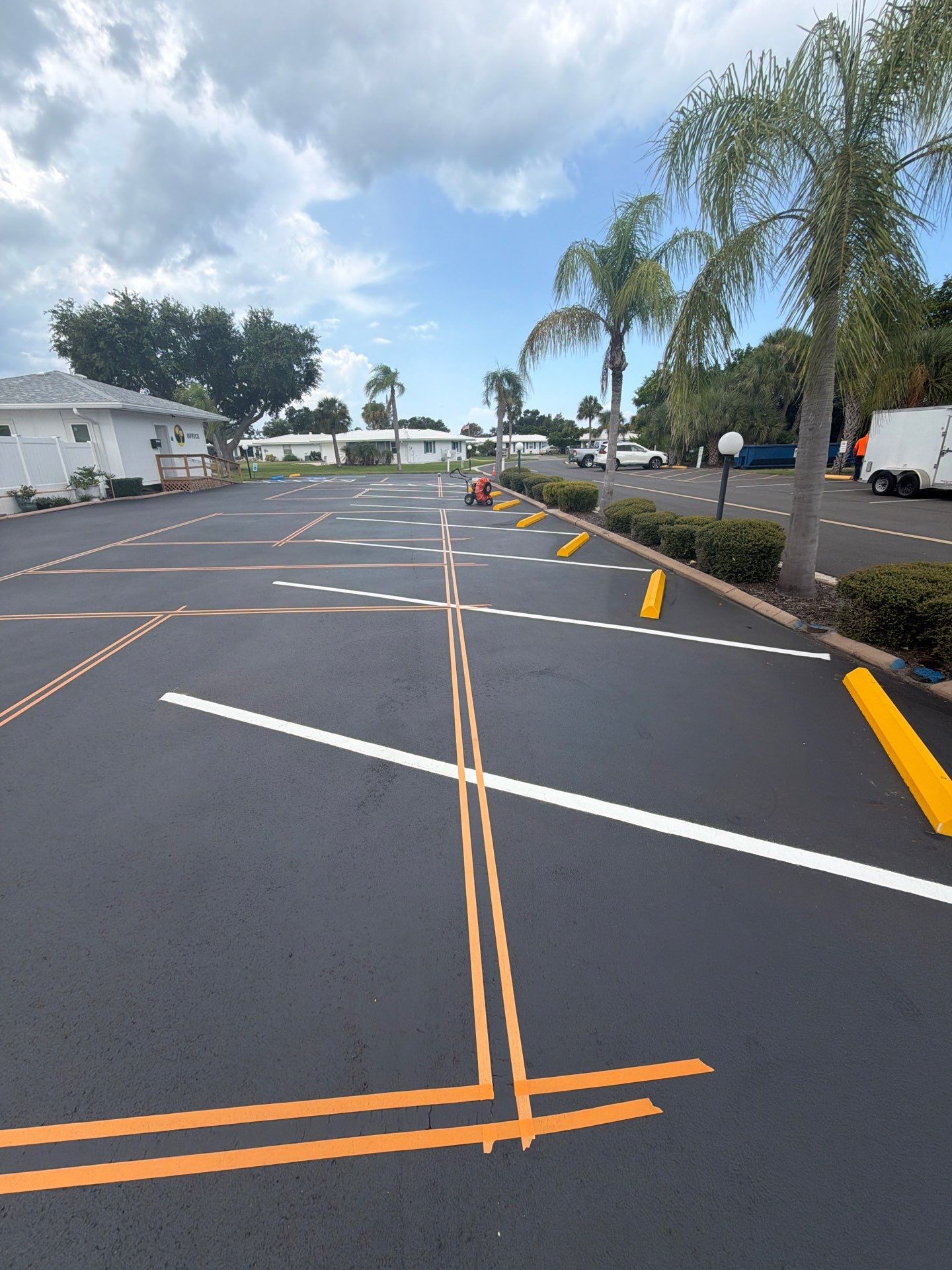 New Layout Line Striping and Pickleball Court Installation in Venice by Everline Coatings & Services - Southwest FL