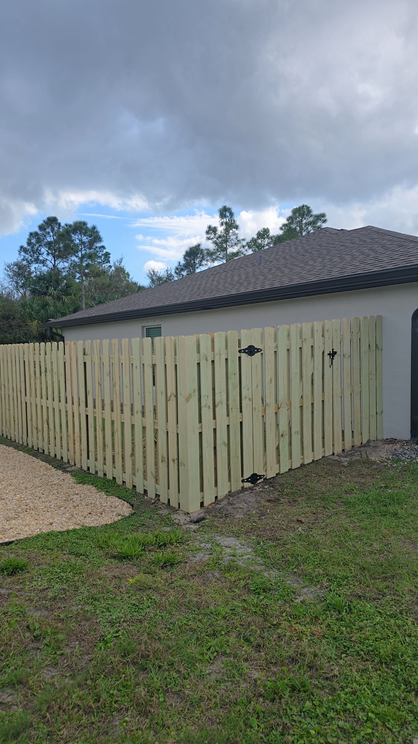 Wood Shadowbox Install in North Port by True Fence LLC
