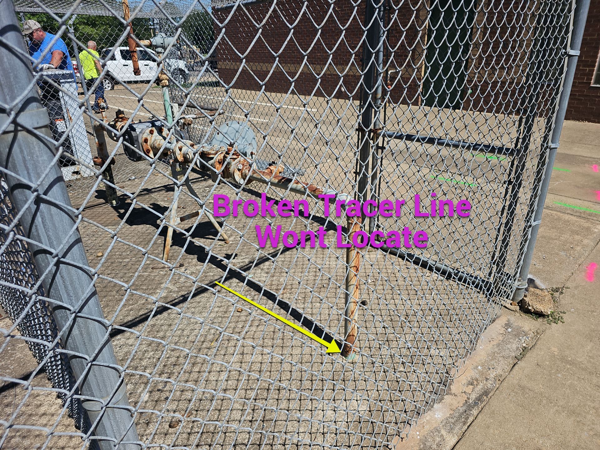 Utility Locating at a school for fence install by Alsip Locating Service, LLC