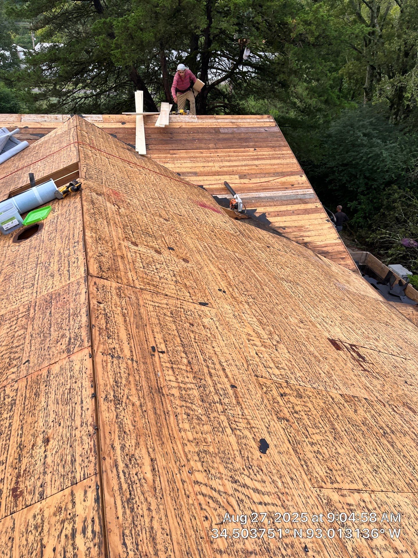 GAF Timberline HDZ Roof Replacement on Brick Home in Hot Springs by Temple Roofing and Exteriors