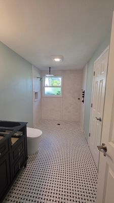 No Threshold Shower Bathroom Remodel