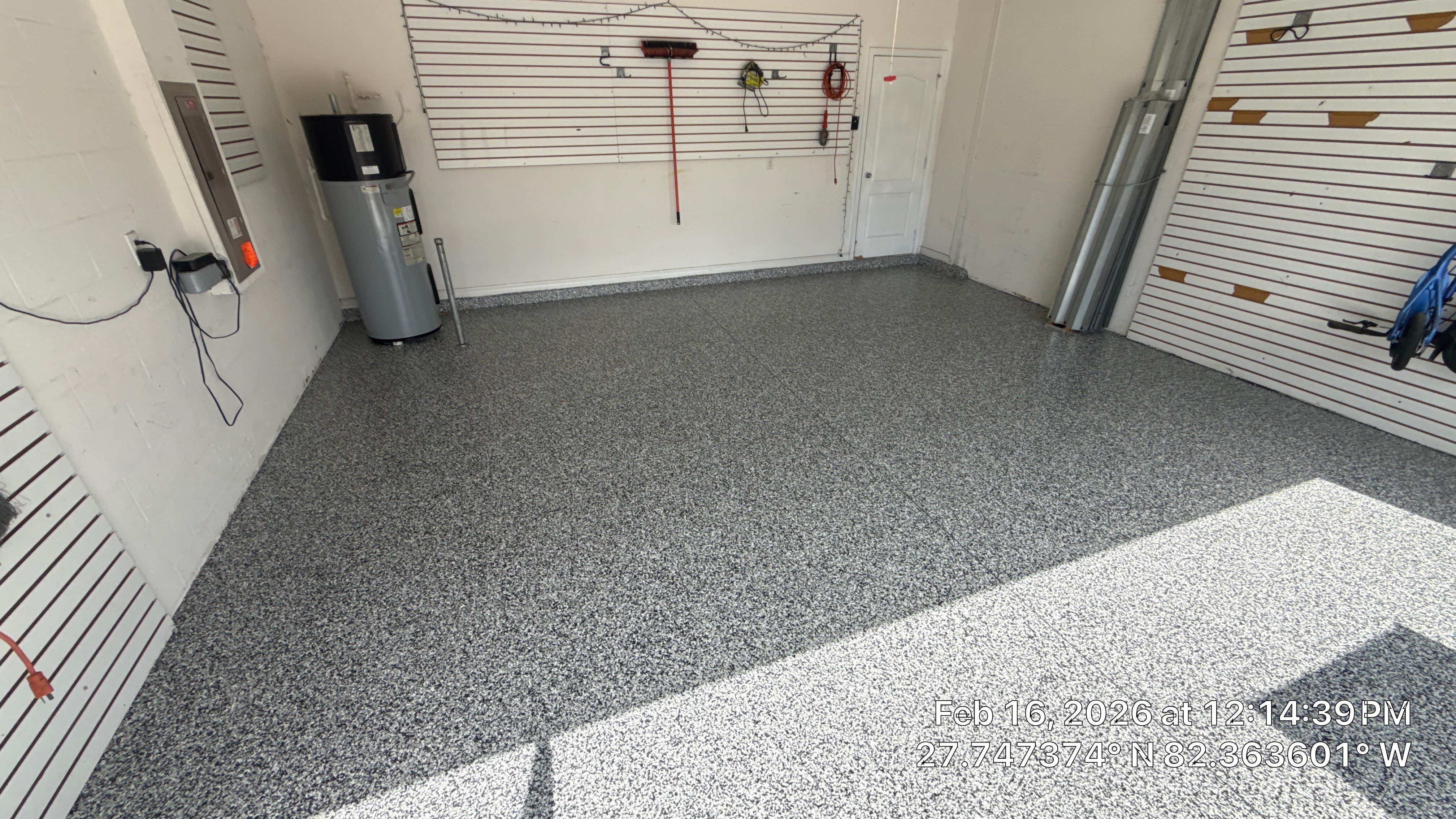 High-Contrast 'Domino' Flake Finish by Performance Floors & Coating