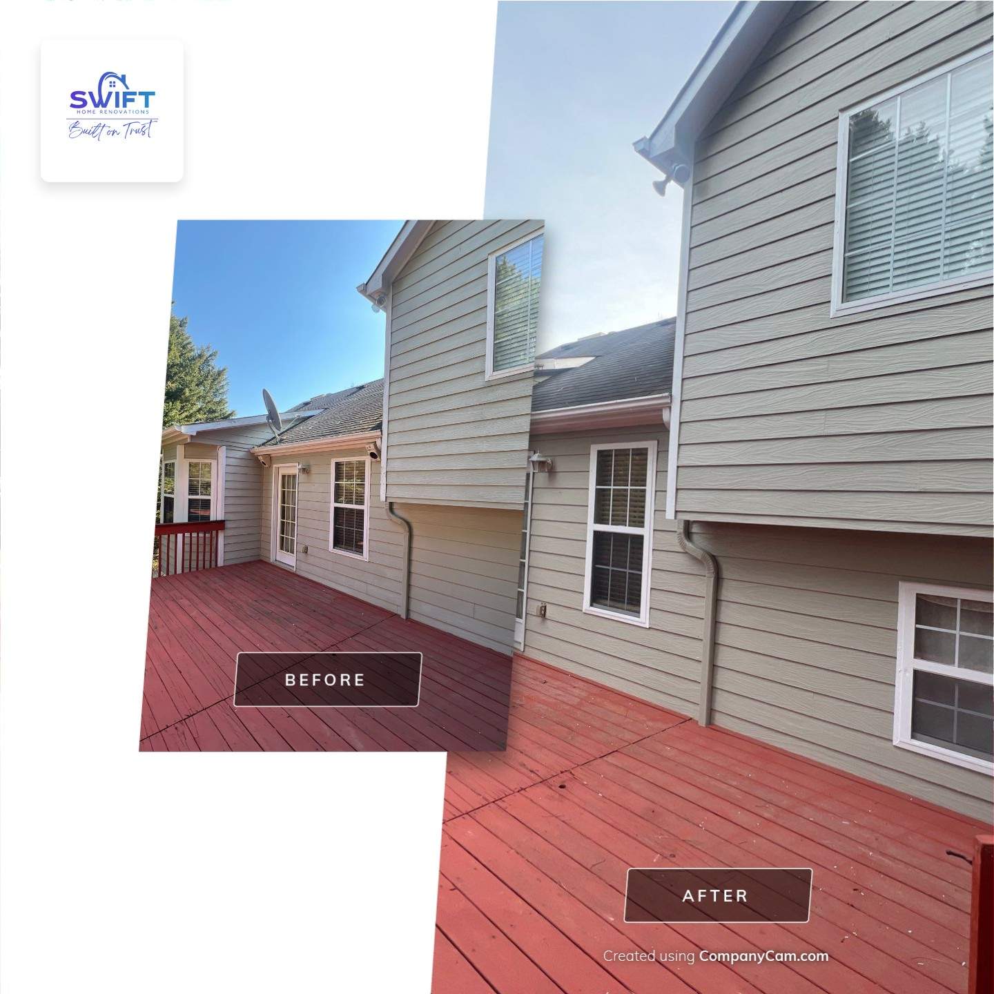 Exterior Residential Painting and Deck Staining in Kennesaw, Georgia by Swift Home Renovations