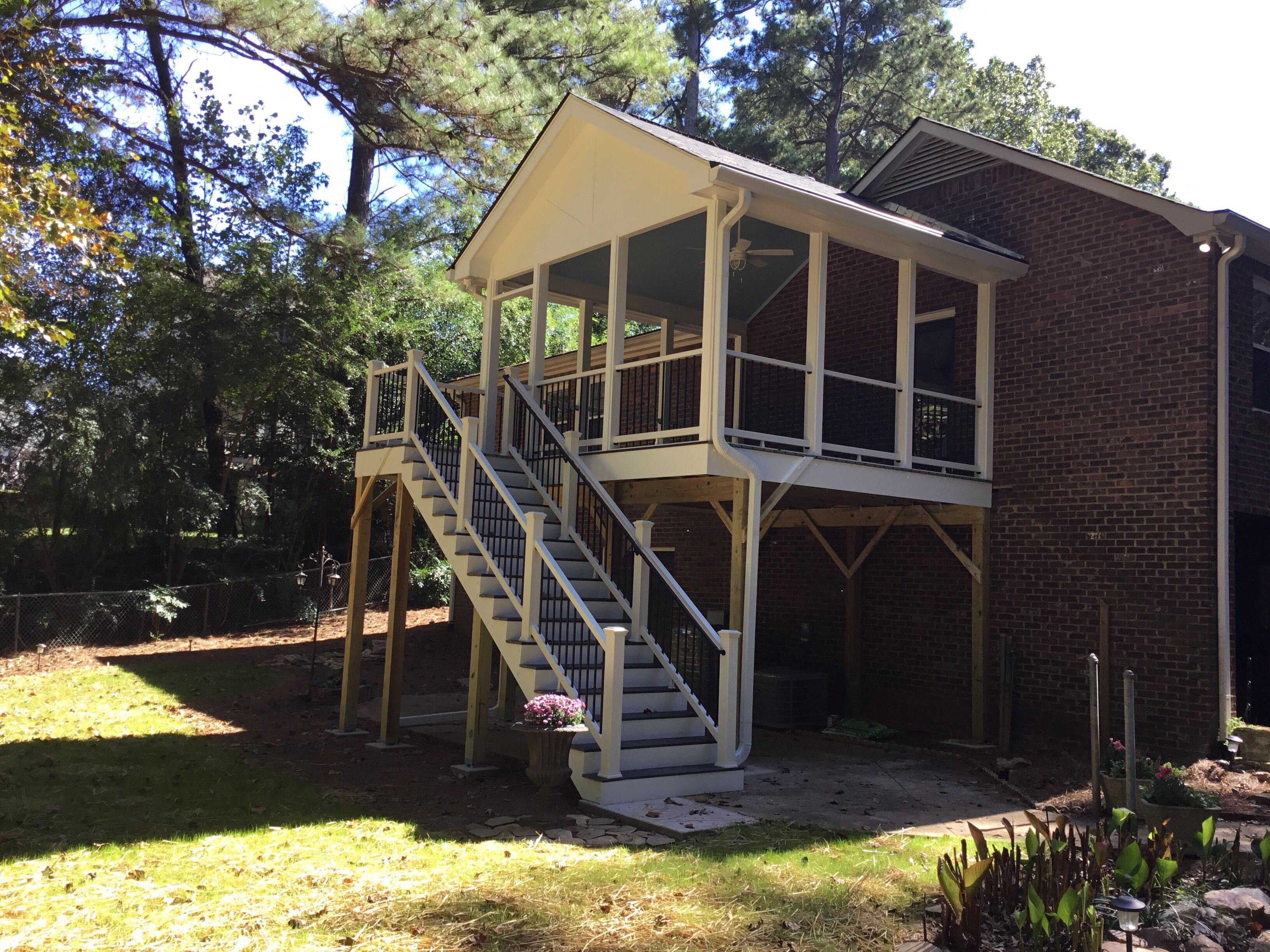 Elevated Screened Porch Addition With Gable Roof in Smyrna by Swift Home Renovations