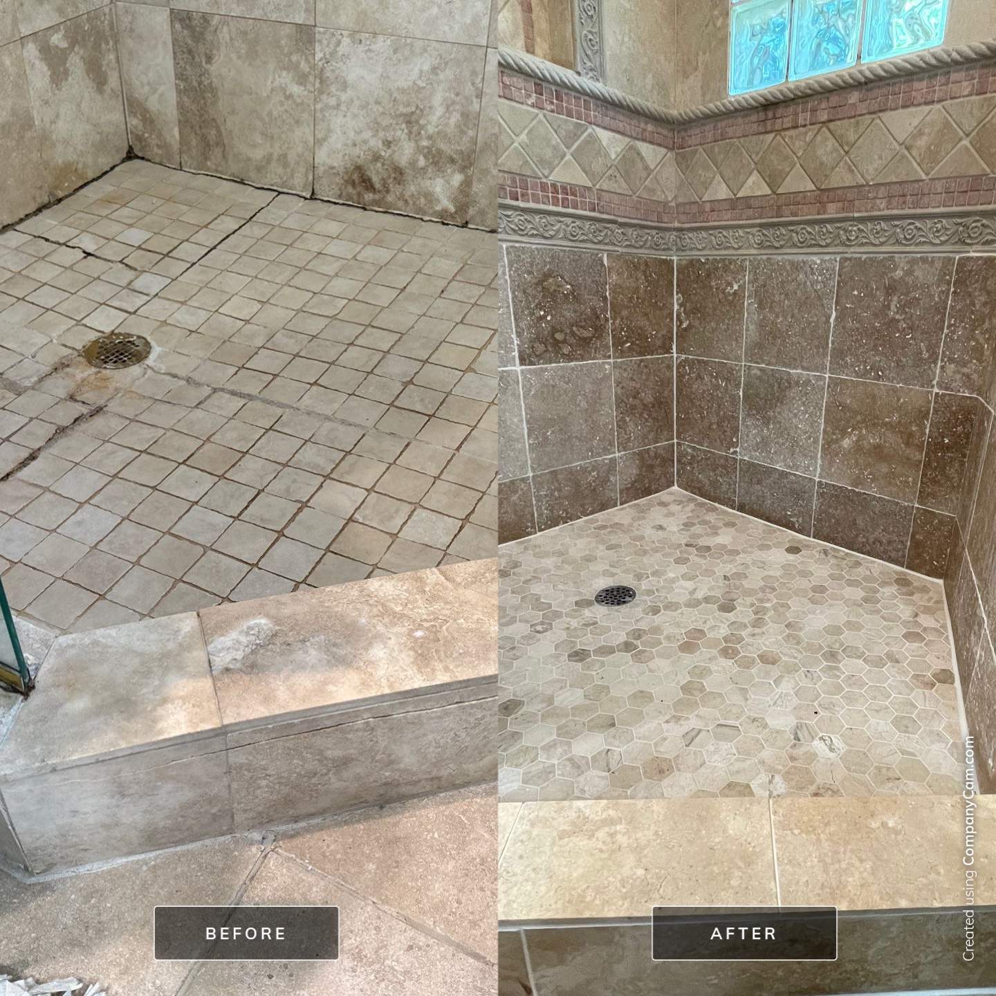 Shower floor repair by Prudencio