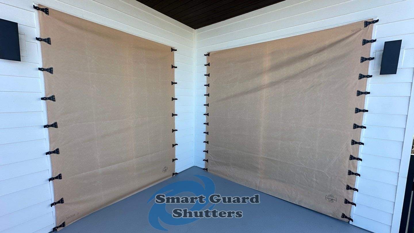  AstroGuard Hurricane Fabric & Impact Bahamas in Jet Black by Smart Guard Shutters