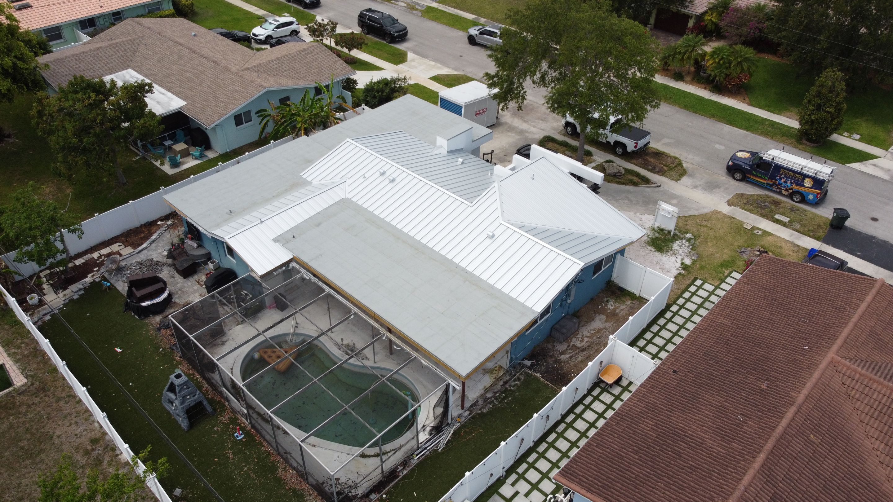 Residential Roofing Installation using 1" Nail strip metal roof by BLUES BROTHERS CONSTRUCTION CORP