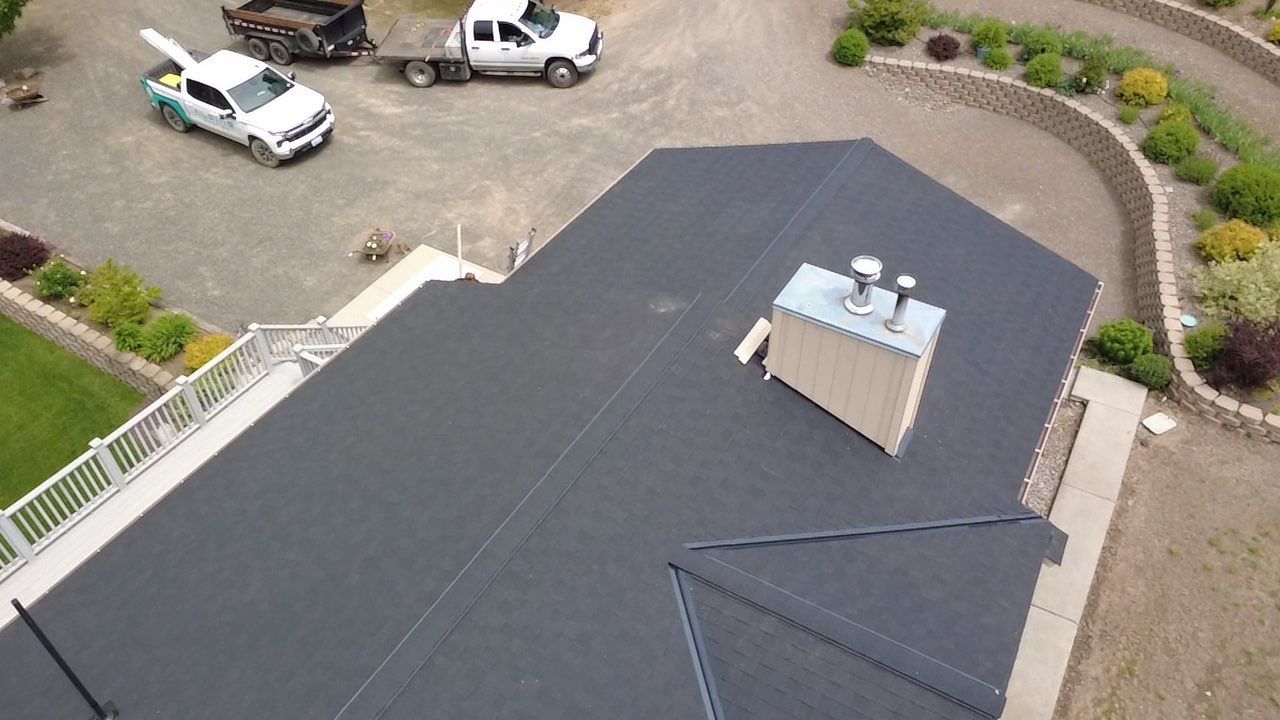 CertainTeed Landmark Pro Roof Replacement and Chimney Repair W Jacobs Rd Spokane, WA 99224  The Alpine Premium System - Certainteed Landmark® PRO Shingle - Cinder Black by Alpine Roofing